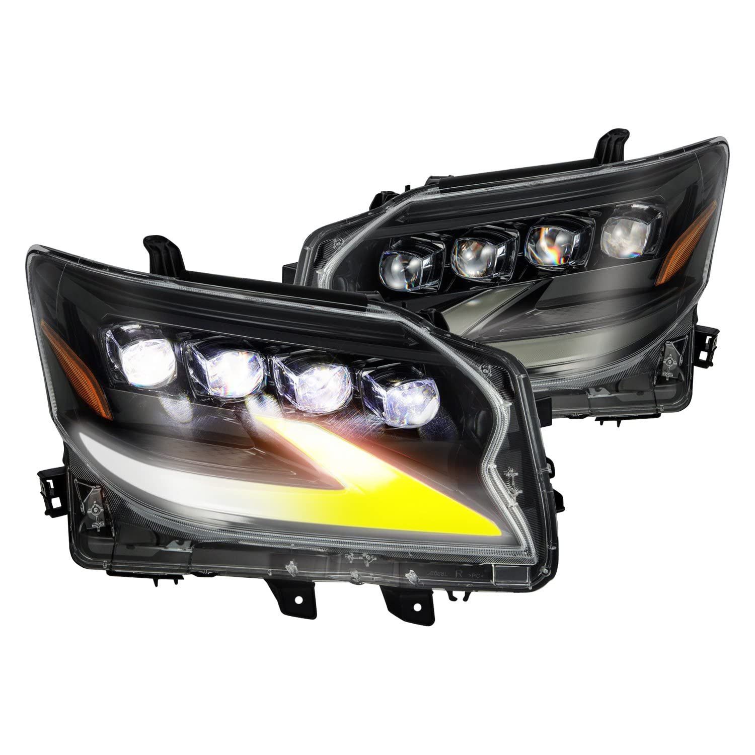NOVA LED Proj Headlights Alpha Black w/Activ Light/Seq Signal 14-19 Lexus GX460 (Non-AFS)