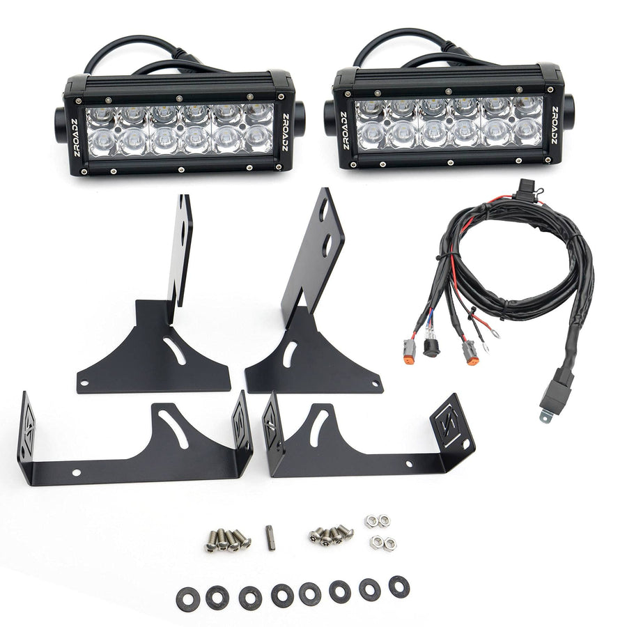 ZROADZ LED Mounting Bracket & Kit Under Rear Bumper - Compatible w/ 2008-2016 Ford F-250, F-350, F-450, F-550 - with (2) 6 Inch ZROADZ LED Lights (Included) with Wiring Harness - PN Z385461-KIT, Black