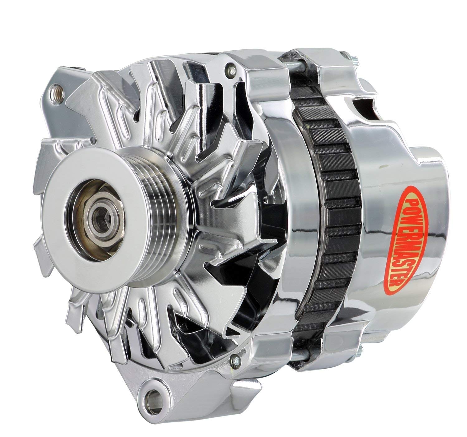 Alt GM CS130 Powermaster Black 140A XS Volt™ 6 grv Pulley Offset Left MTG