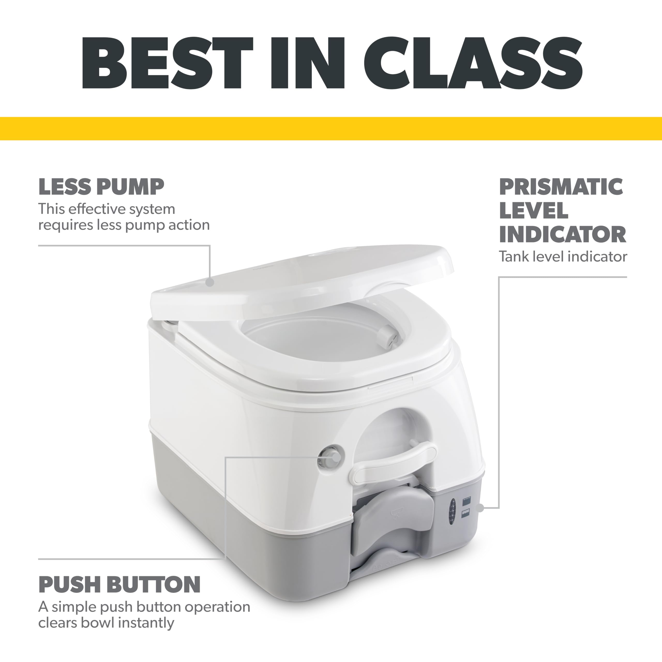 Portable Toilet Dometic 301097606 5.0 Gallon, Gray
