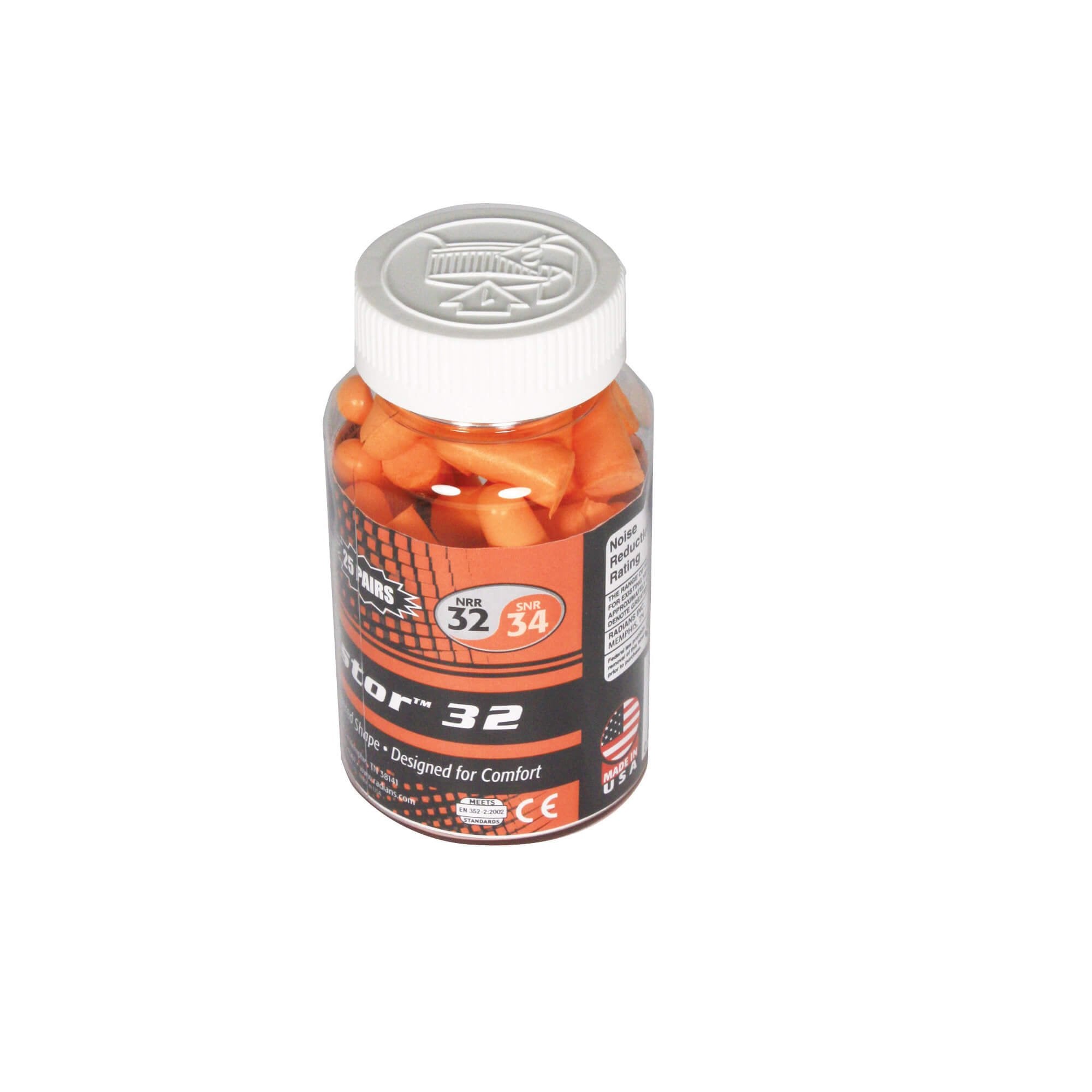 25 Pair Radians Disposable Uncorded Foam Earplugs, Orange (FP70RD/25)
