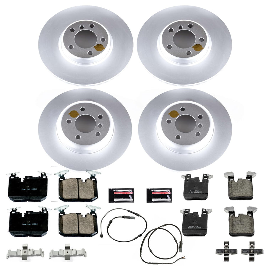 Power Stop Coated Rotor CRK7547 Front and Rear Brake Kit- Coated Brake Rotors & Z23 Carbon-Fiber Ceramic Brake Pads