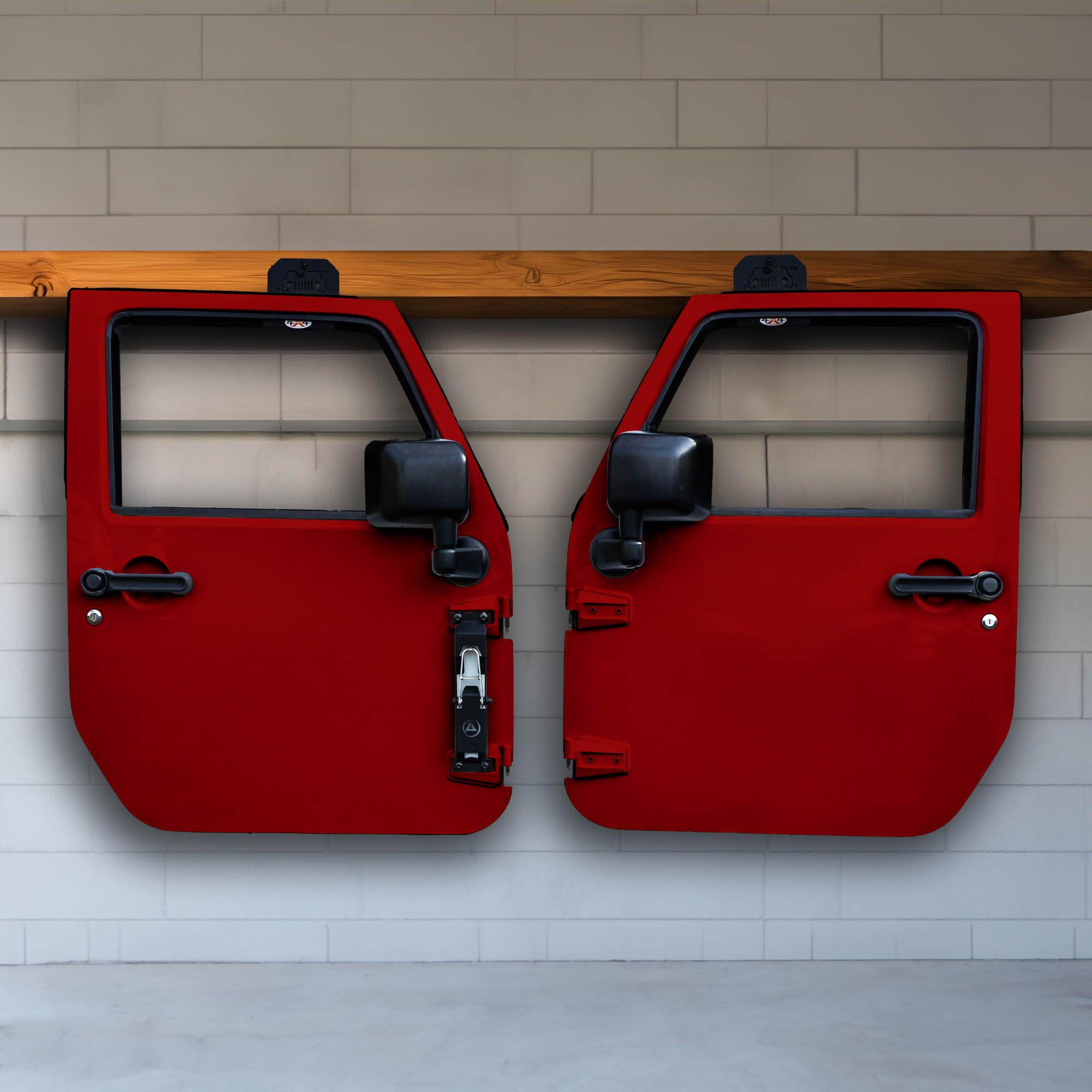Garage Wall EZ4x4 Wrangler Door Storage Hangers, Heavy Duty Metal Storage Holder Bracket Compatible with TJ JK JKU JL JLU JT - Product Designed in USA