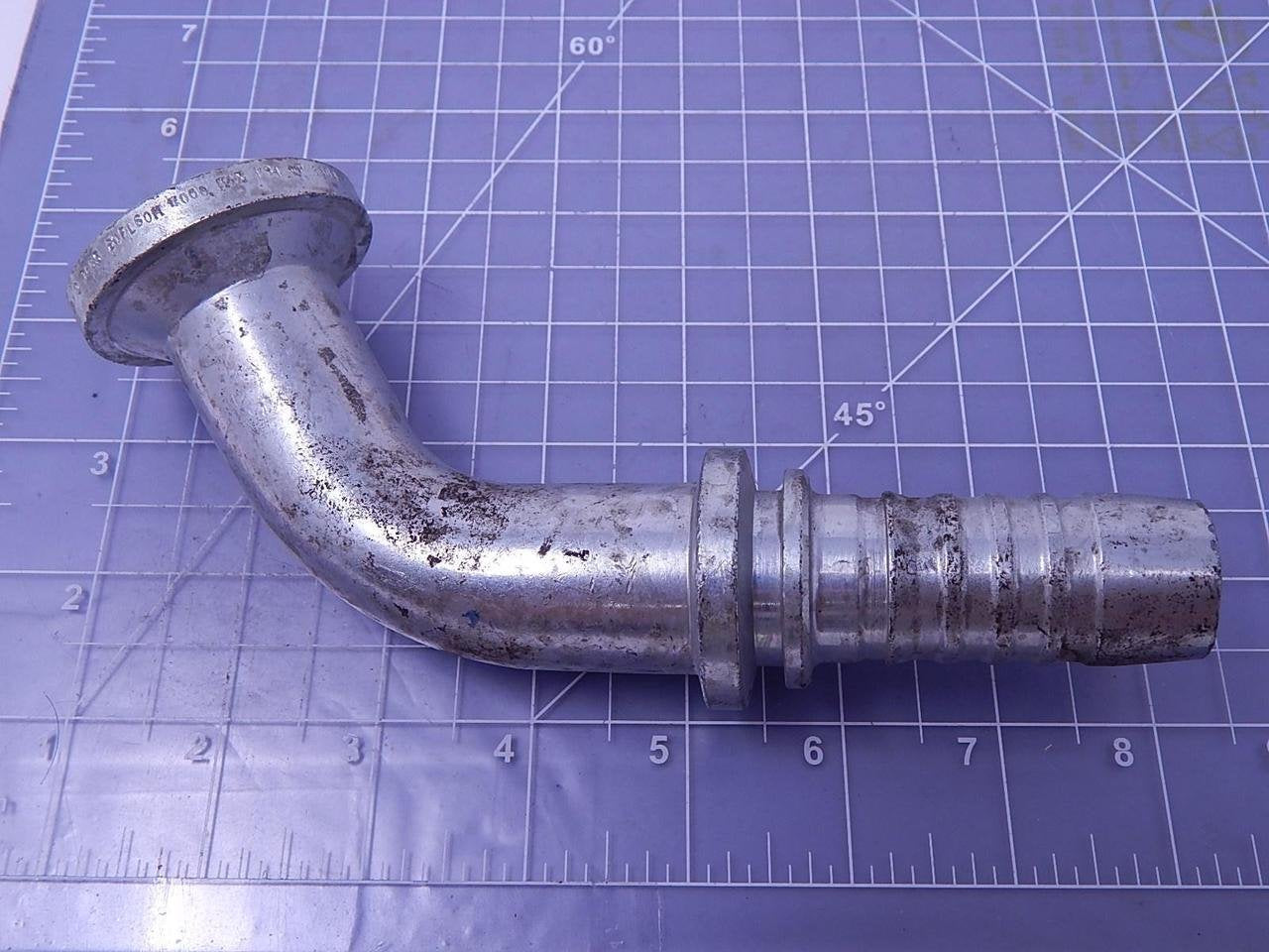 Gates GlobalSpiral 16GS-20FL60M Couplings, Code 61 O-Ring Flange, Zinc Plated Carbon Steel, 6.18", 60° Bent Tube, 1" ID