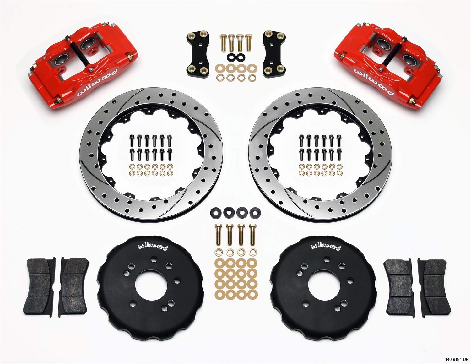 Front Hat Kit FSLI4,13.00",Drilled Red