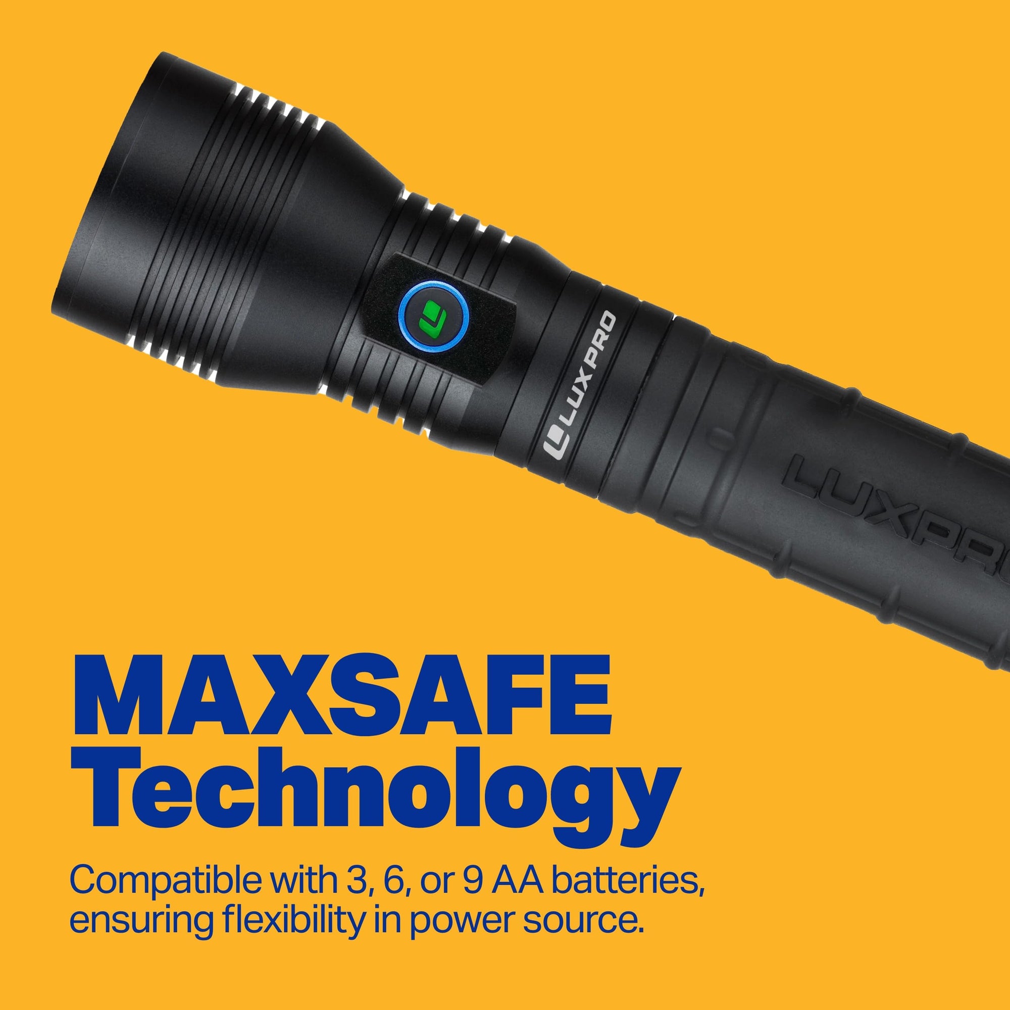 High-Output LUXPRO LP1305 Long-Range Handheld Flashlight - 2000 Lumens - Battery-Powered LED Flashlight for Power Outages, Camping & More - Batteries Included