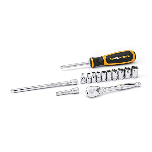 14 Pc. GEARWRENCH 1/4" Drive 6 Point Standard Metric Mechanics Tool Set - 80326