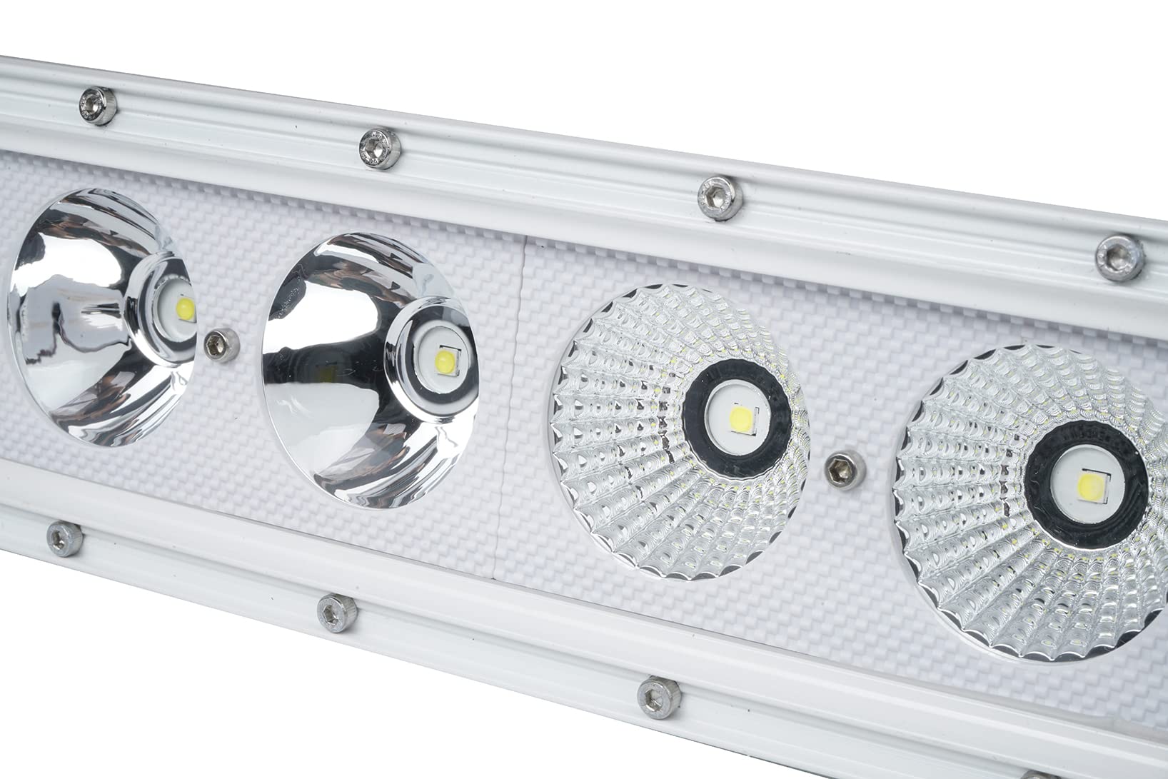 Race Sport Lighting 22.5inch MS100WCWA Single Row Marine Grade Wrap Around White Shell Light Bar with 100-Watt 10 x 10W High Intensity OSRAM LEDs