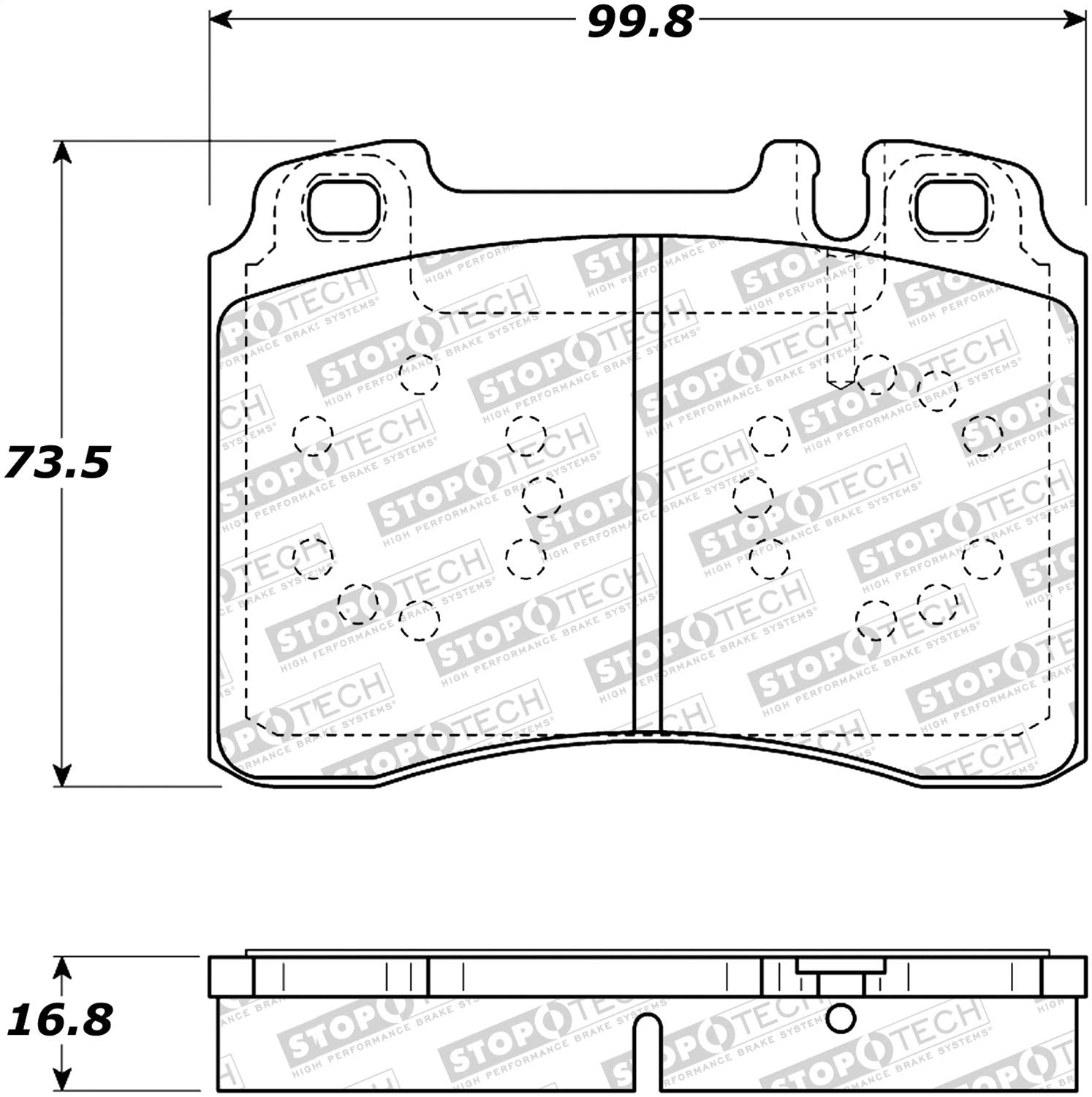 Front StopTech 308.05610 Brake Pads with Shims Street