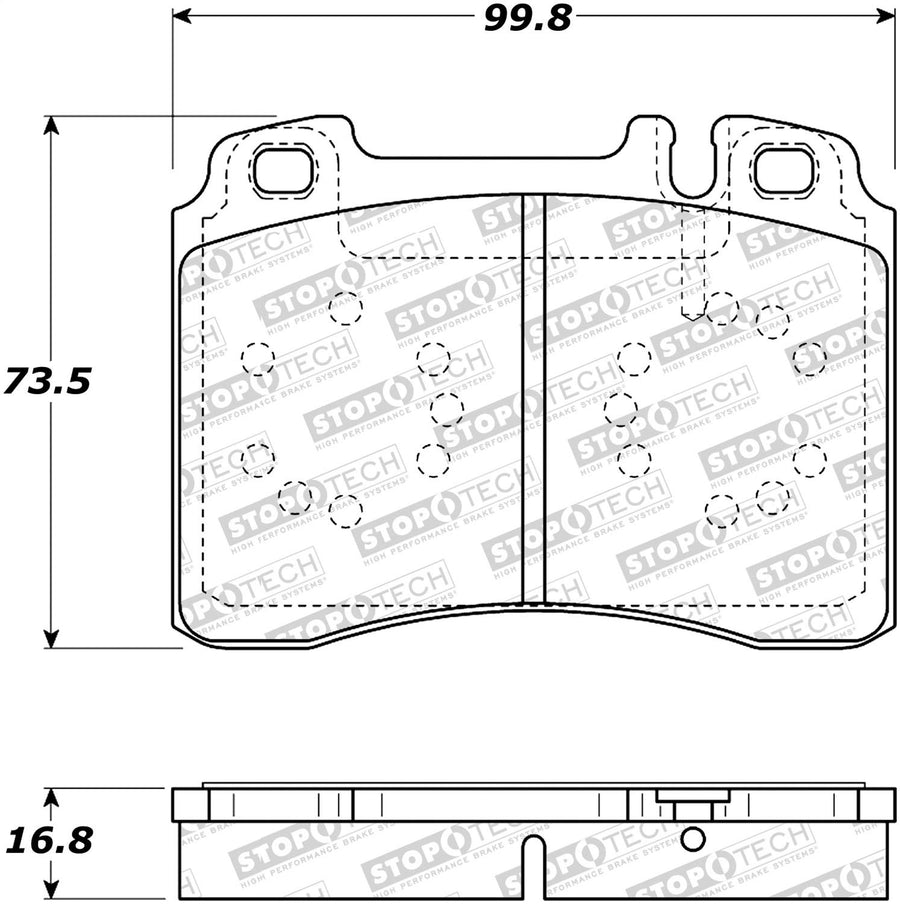 Front StopTech 308.05610 Brake Pads with Shims Street