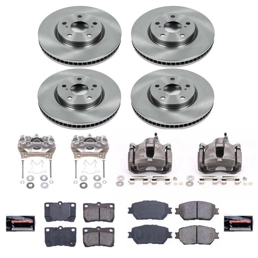 Power Stop KCOE4072 Front and Rear Autospecialty Caliper Kit- Brake Rotor, Brake Pads & Calipers For Lexus GS300 2006 [Model Specific]