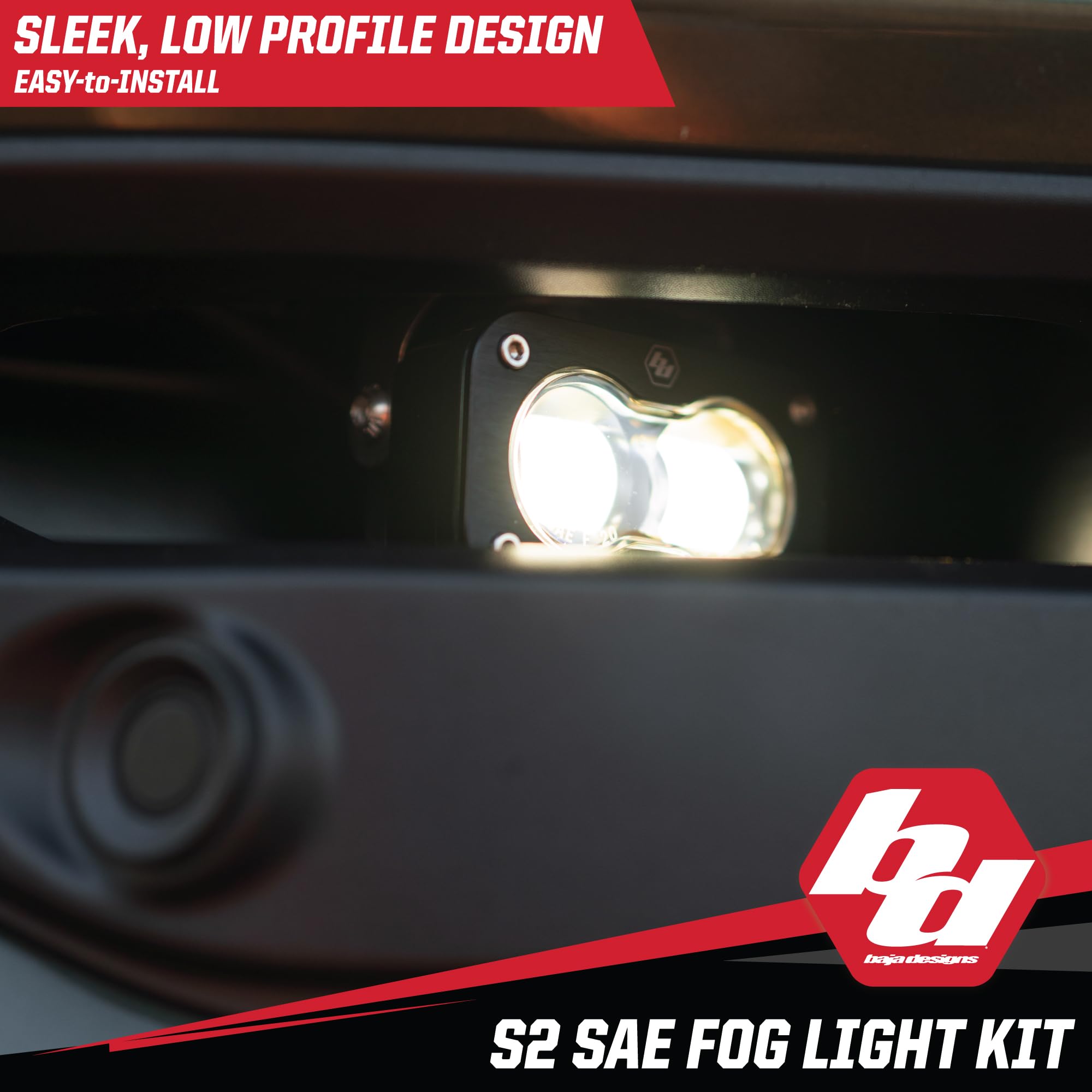 Baja Designs S2 LED Fog Pocket Light Kit for Dodge Ram 2500/3500 2019+ Truck - Amber Lens