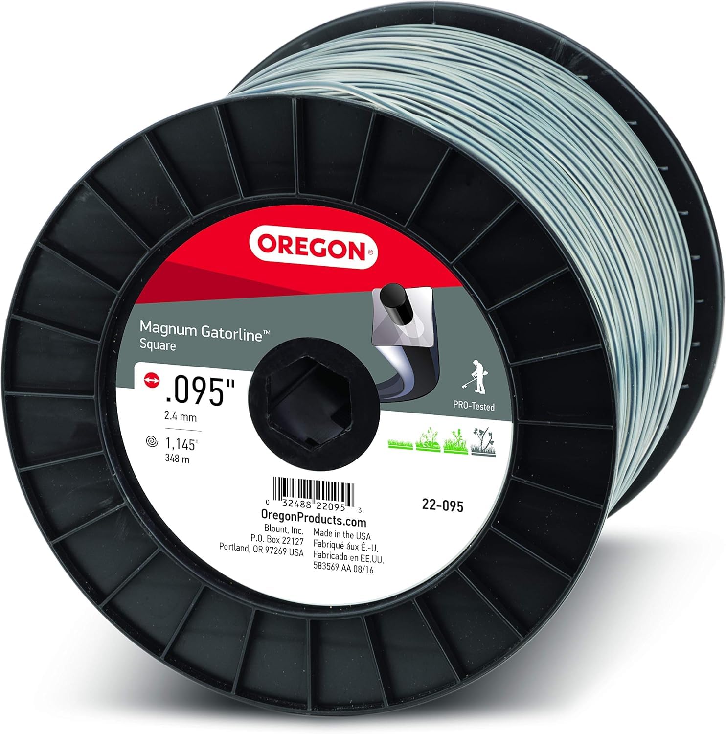Oregon Gatorline 22-095 Professional Magnum 5-Pound Spool of .095-Inch-by-1134-Foot Square-Shaped String Trimmer Line