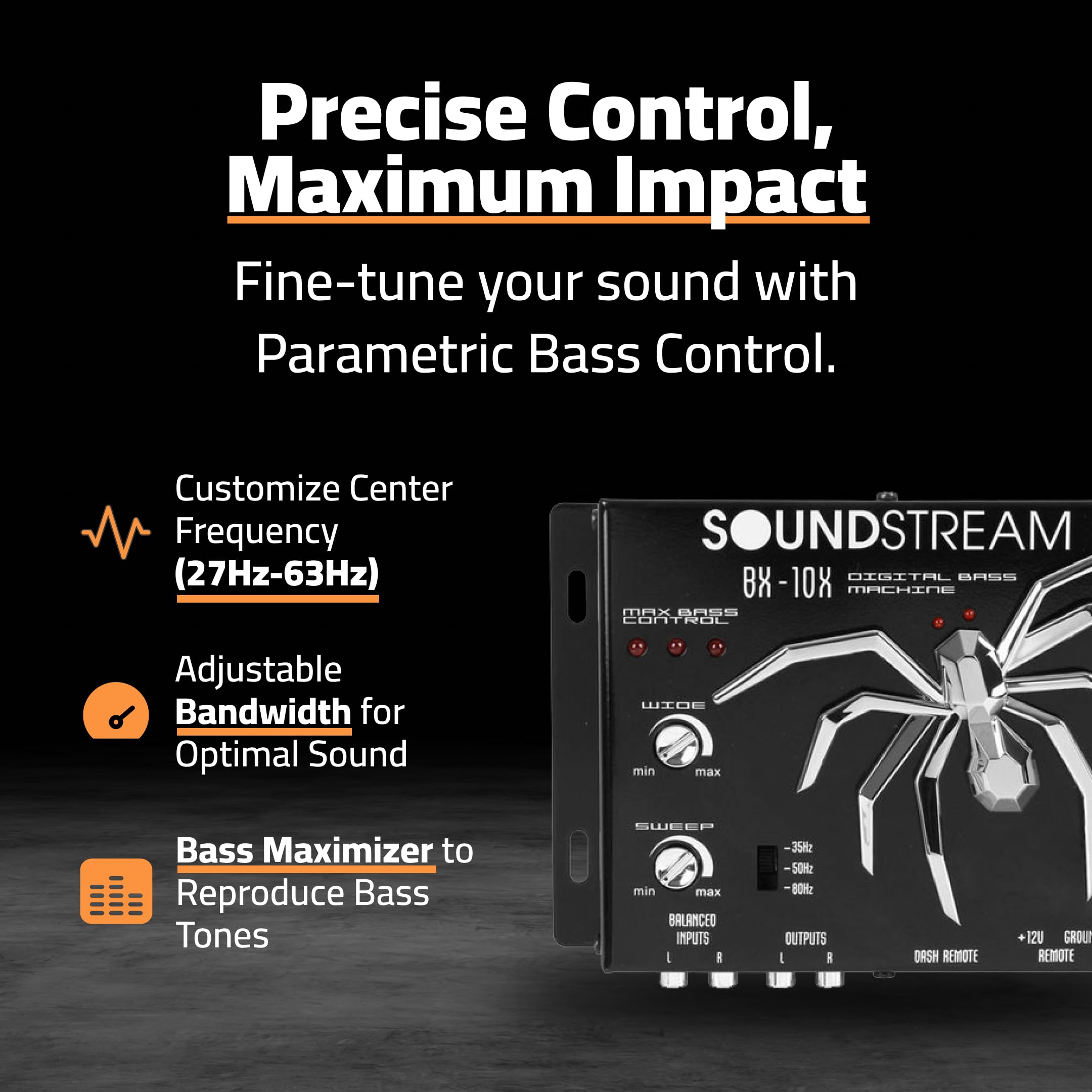 Bass Enhancer Processor Soundstream BX-10X – Car Audio Bass Restoration Processor with Remote Control | Subwoofer Bass Booster and Epicenter Alternative for Factory & Aftermarket Sound Systems