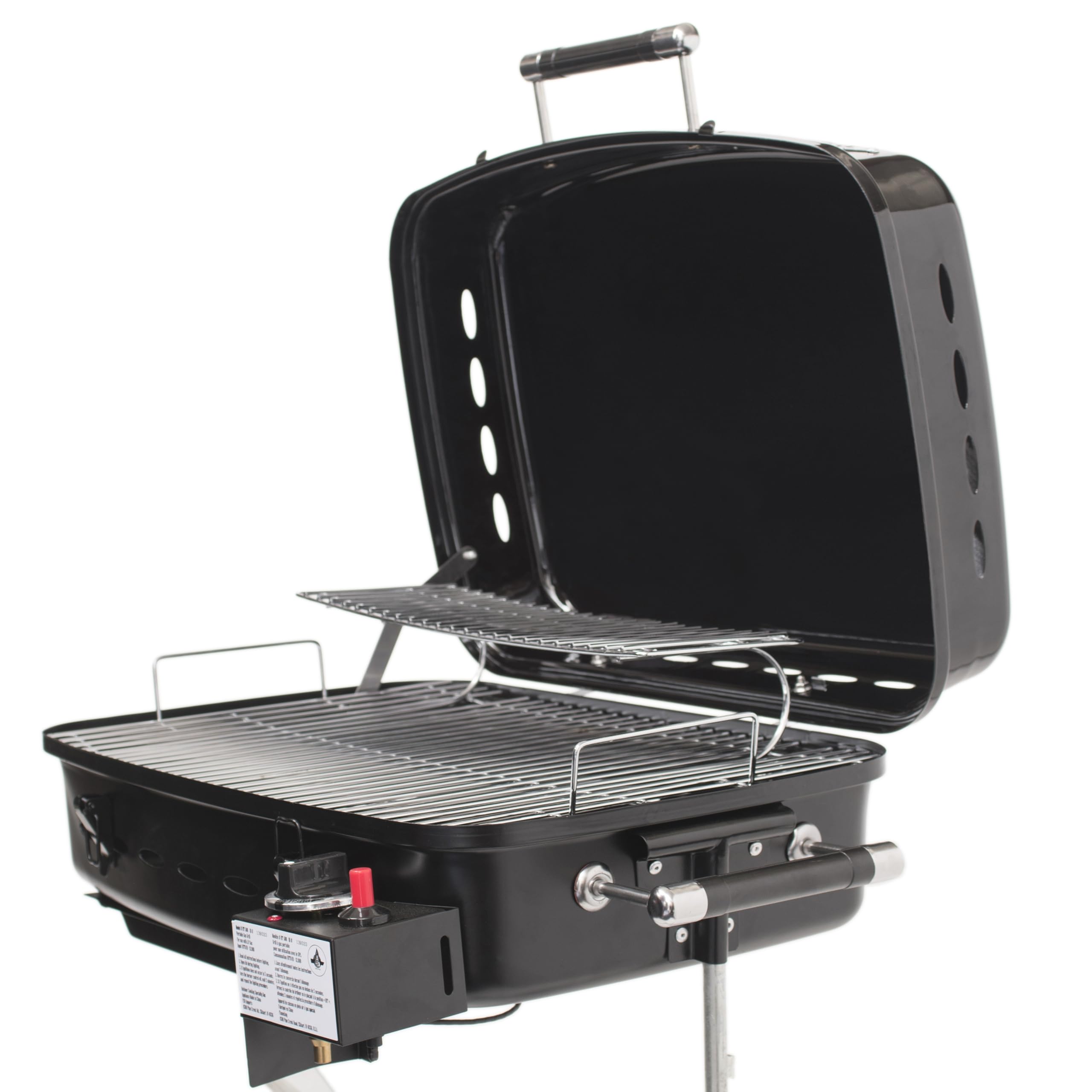 YSNHT500 Flame King - Mounted BBQ RV Or Trailer - Motorhome Gas Grill - 214 Sq Inch Cooking Surface - Adjustable Flame Controller, Black