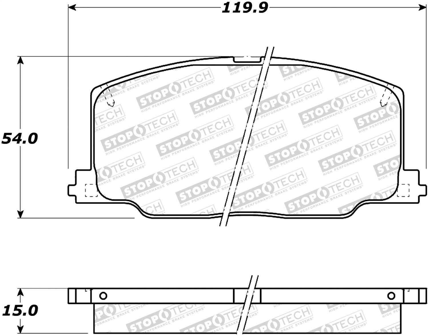 Front StopTech 308.03560 Brake Pads with Shims and Hardware Street