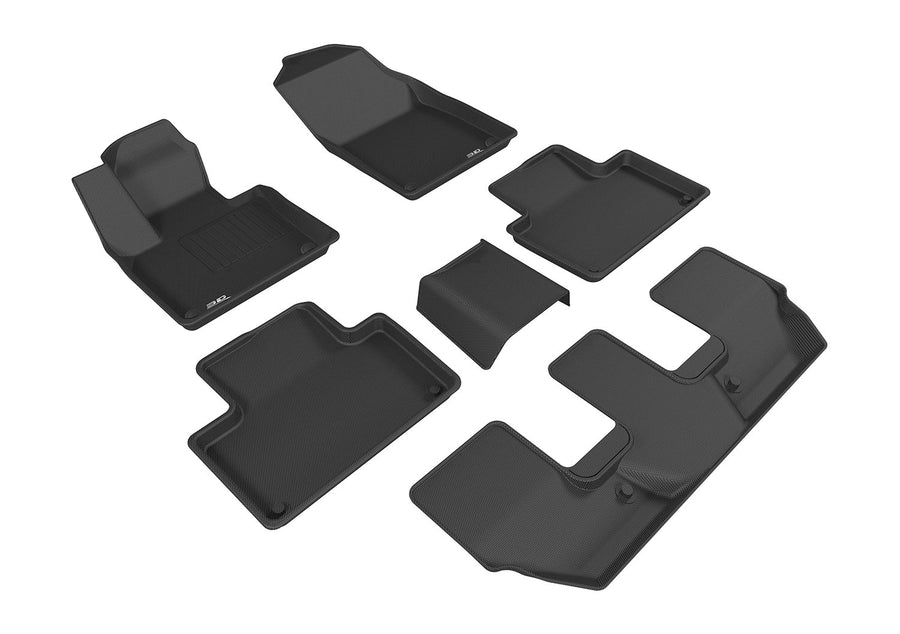 KAGU 3D MAXpider Custom Fit Floor Mat (BLACK) Compatible with VOLVO XC90 T5/XC90 T6 2015-2023 - Full Set