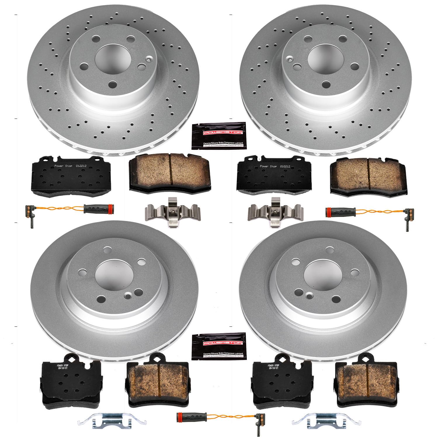 Power Stop Z23 Evolution Geomet Coated Brake Kit For Mercedes-Benz CL500 Front and Rear 1999-2003 [Model Specific]