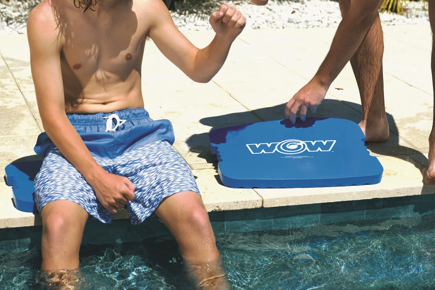 Wow Sports Foam Dipped Blue Seat - Poolside Cushion for Edge of Pool - Portable Poolside Chair - Pool Edge