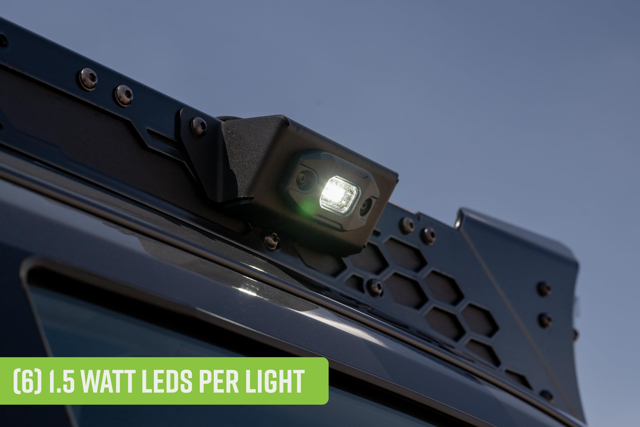 Micro Elite DV8 Offroad Utility Lights | (6) 1.5 W LEDs per Light | 945 Lumens | Flood Light Pattern | 6500K Color | Water & Dust Resistant | Universal Design | Aluminum Housing | Sold as a Pair