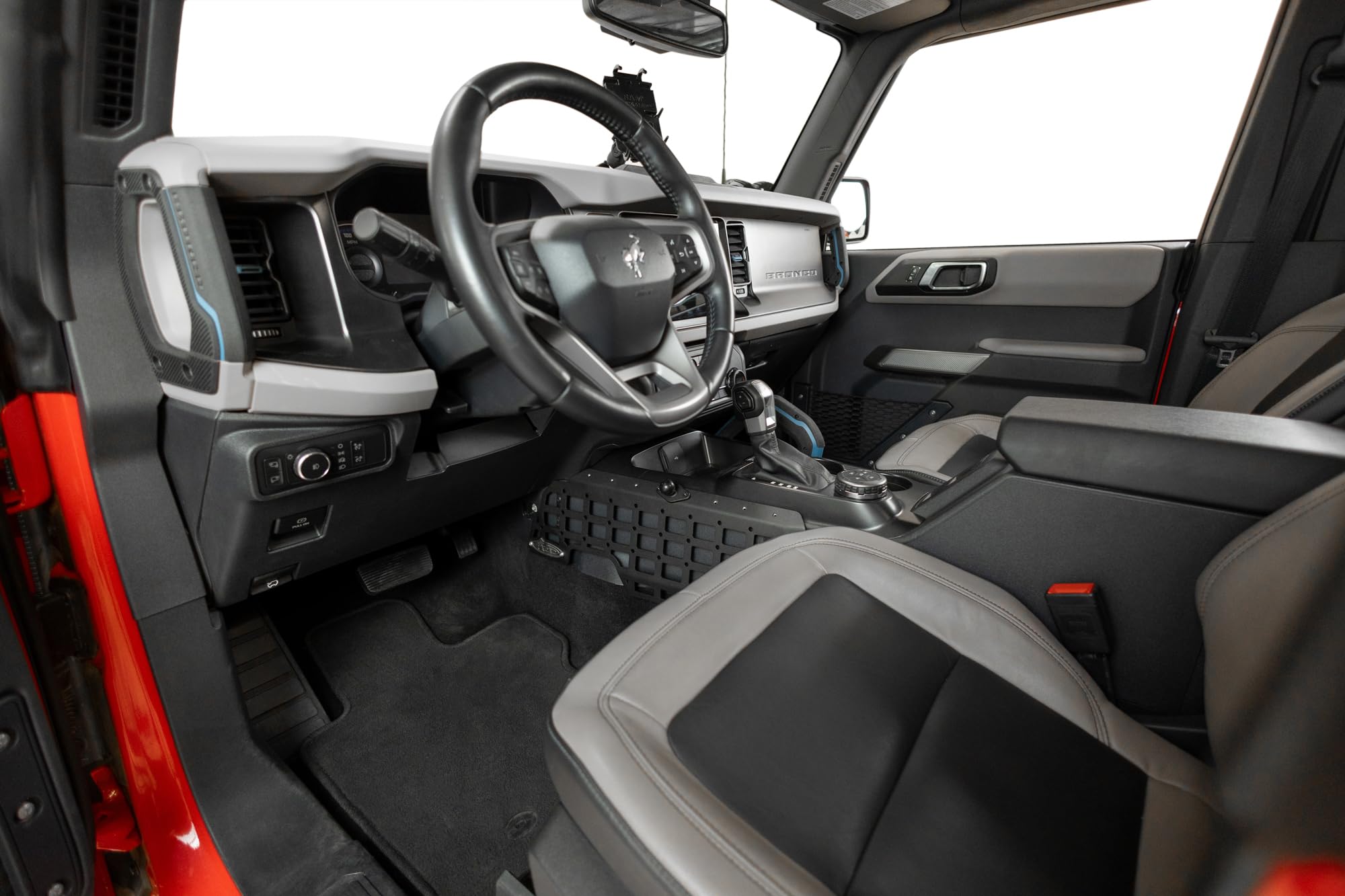 Molle Panels Center Console for The 2021-2024 Ford Bronco & 2022-2024 Ford Bronco Raptor | Digital Device Mounts | PEM Nuts for 10-24 Accessory Bolts | Made in America | Addictive Desert Designs