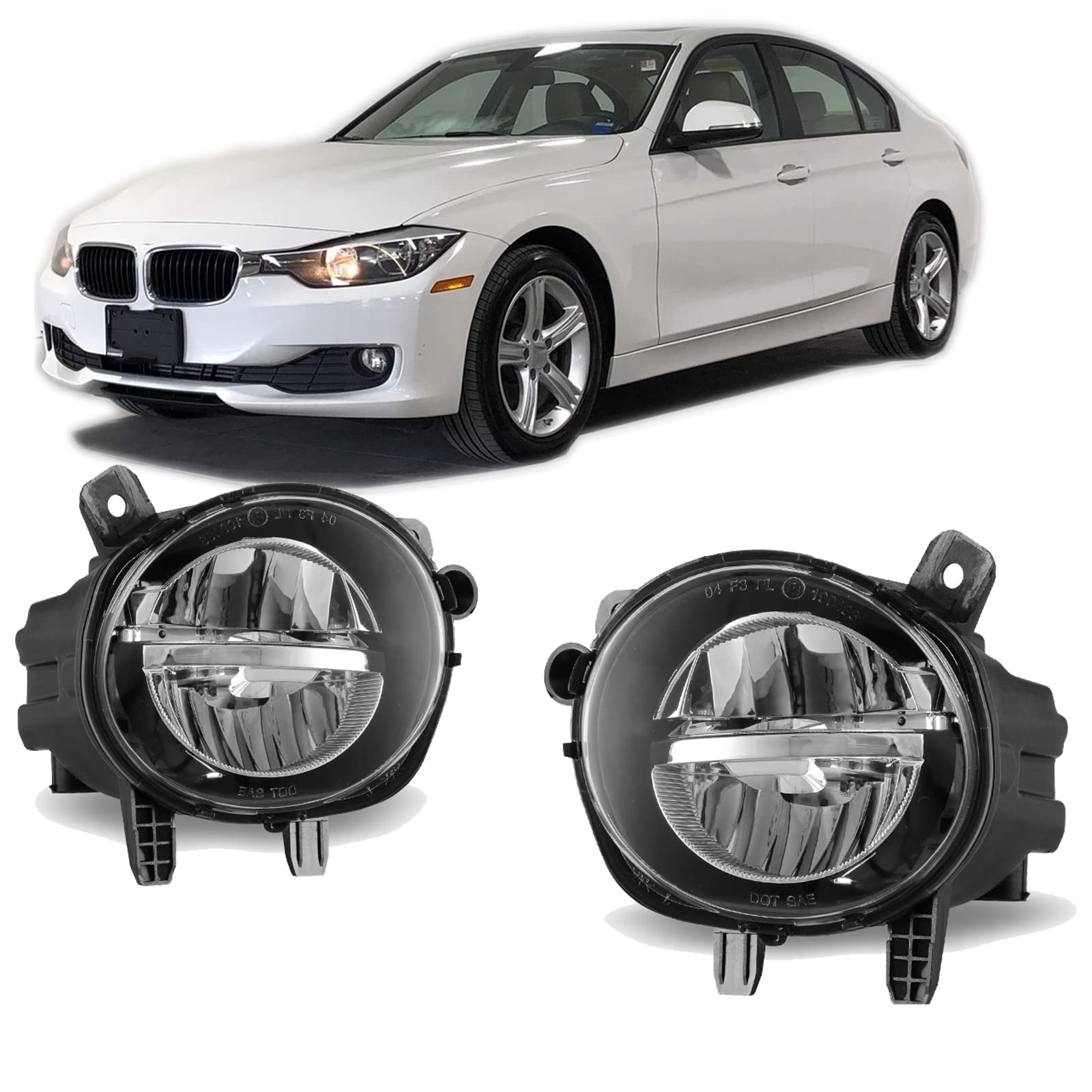 Winjet Driving LED Fog Lights Compatible with [BMW 2/3/4 Series 320i 328i 335i 340i 428i 430i 435i 440i]