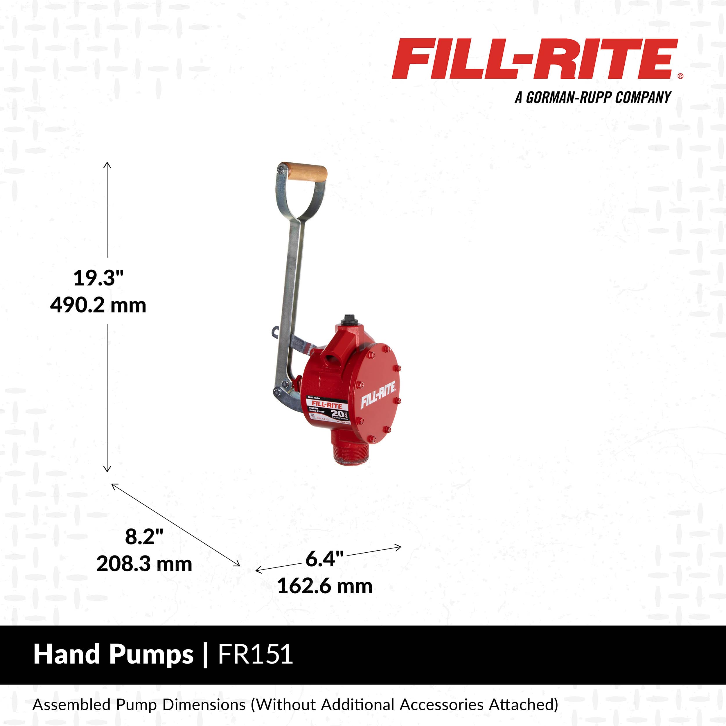 Fill-Rite Piston Hand Pump FR151 with Suction Tube and Pail Spout