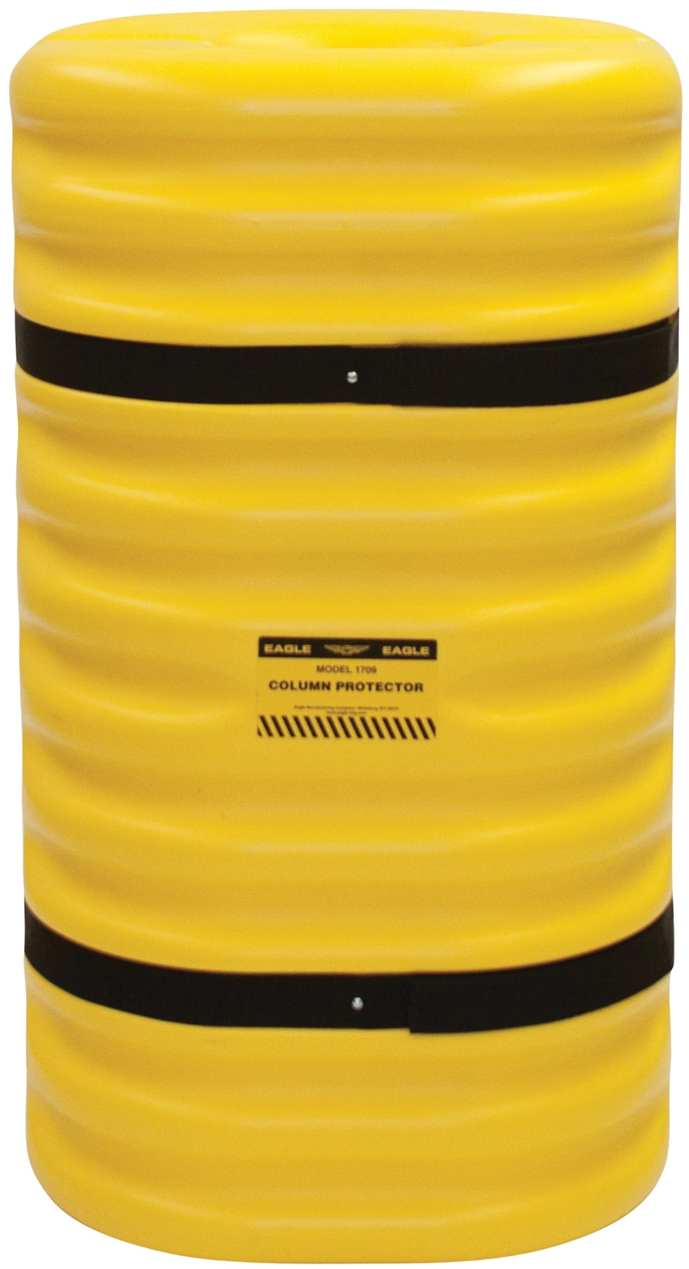 Plastic Eagle Column Protector for 8" Square Column with Interlocking Halves and Easy-Install Straps, 24" x 24" x 42", High-Density Polyethylene (HDPE), Made in The USA, Yellow, 1708