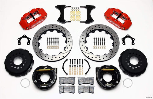 Rear P-Brk Kit, FNSL4R, 12.88", Drilled, Red