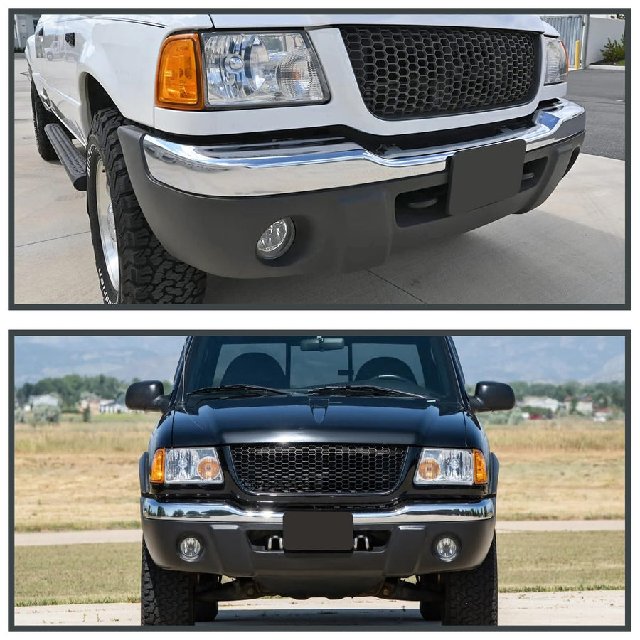 Fog Lights SPEC-D TUNING Chrome w/Bulbs Compatible with 2001-2003 Ford Ranger, L+R Pair Assembly