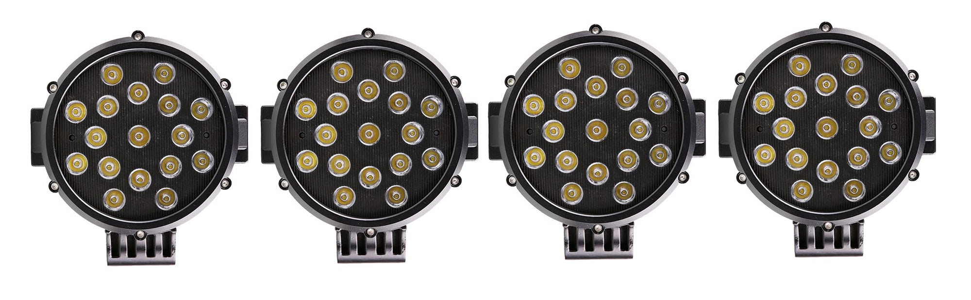 CLASSIC Black Horse Roll Bar incl. pair of 7.0"Dia. LED Lights w/Black Trim Rings Black Compatible with 2020-2024 Jeep Gladiator-RB09BK-PLB