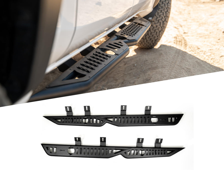 OE Plus DV8 Offroad Side Steps for 2024 Toyota Tacoma Double Cab | Anti-Slip Design | Mounts to Body/Pinch Weld | Provides Protection from Light Trail Debris | Retains OEM Ground Clearance | Steel