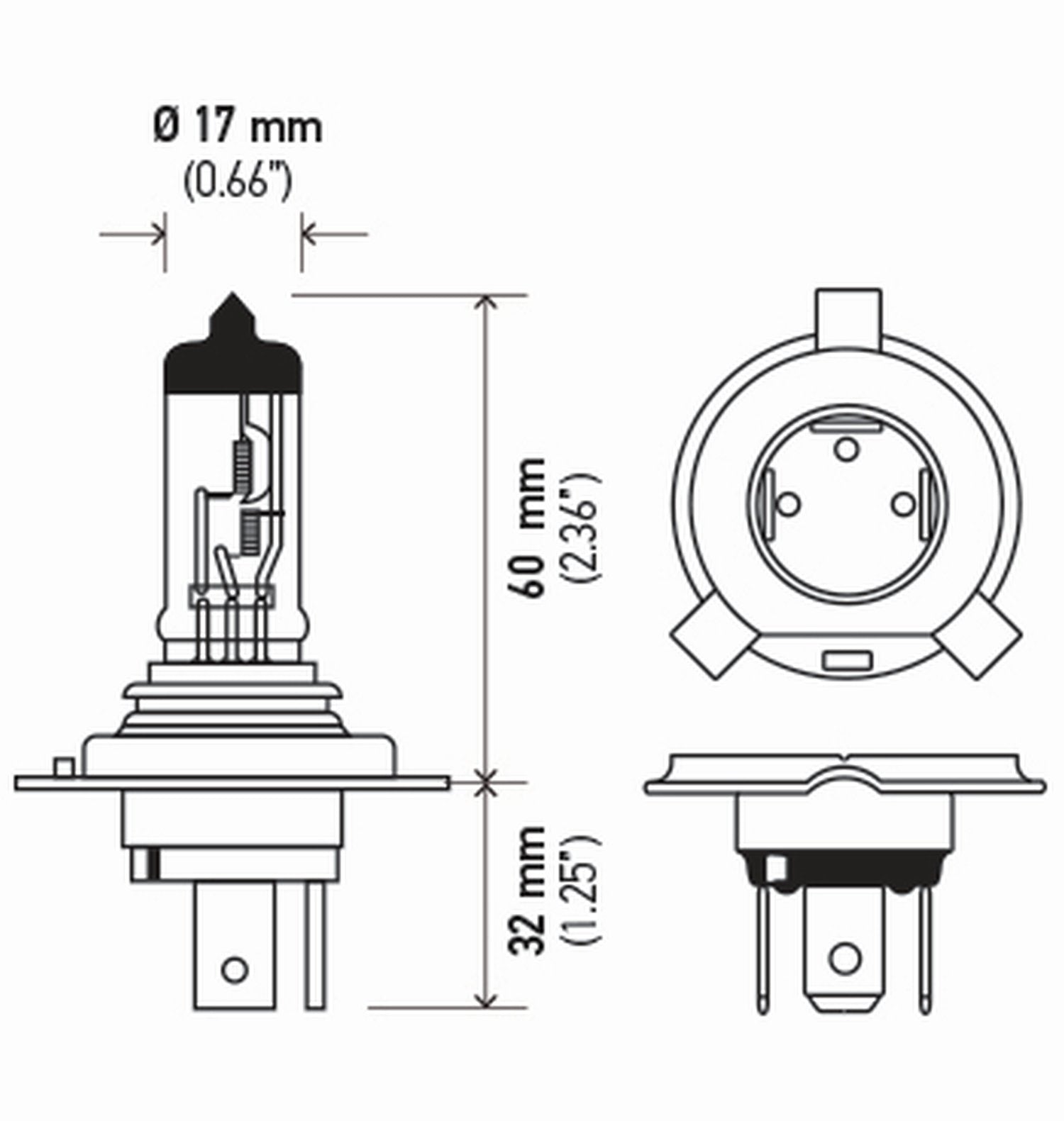 HELLA +50 H4P50 Performance Bulb, 12V, 60/55W