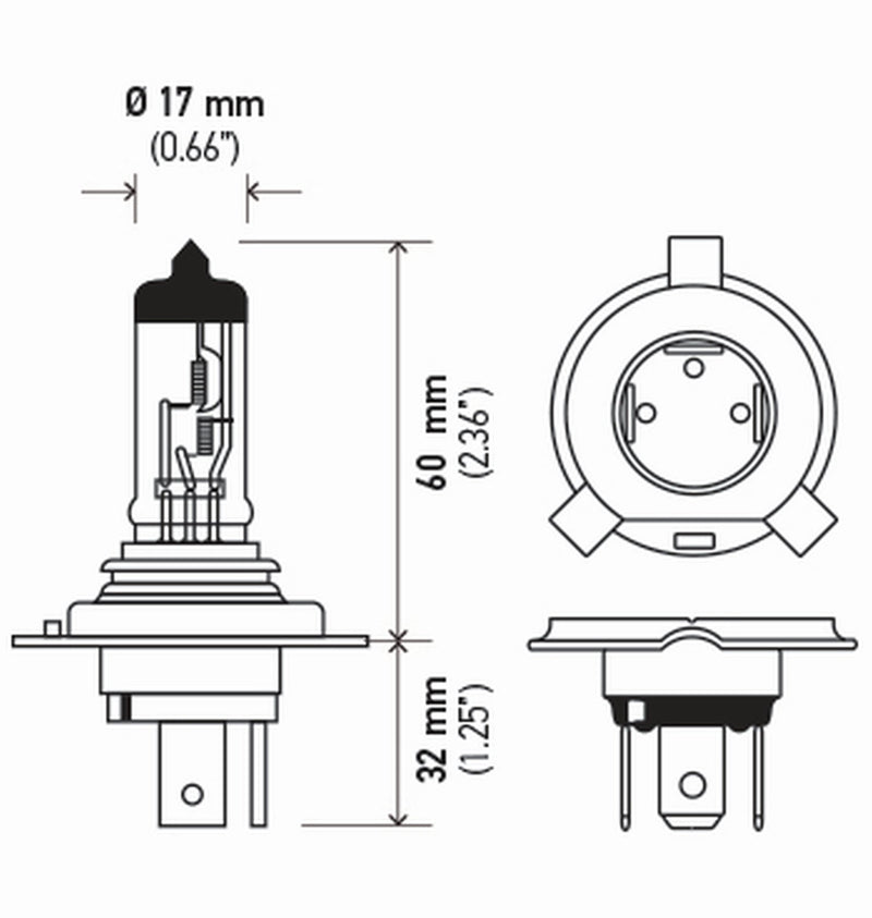 HELLA +50 H4P50 Performance Bulb, 12V, 60/55W