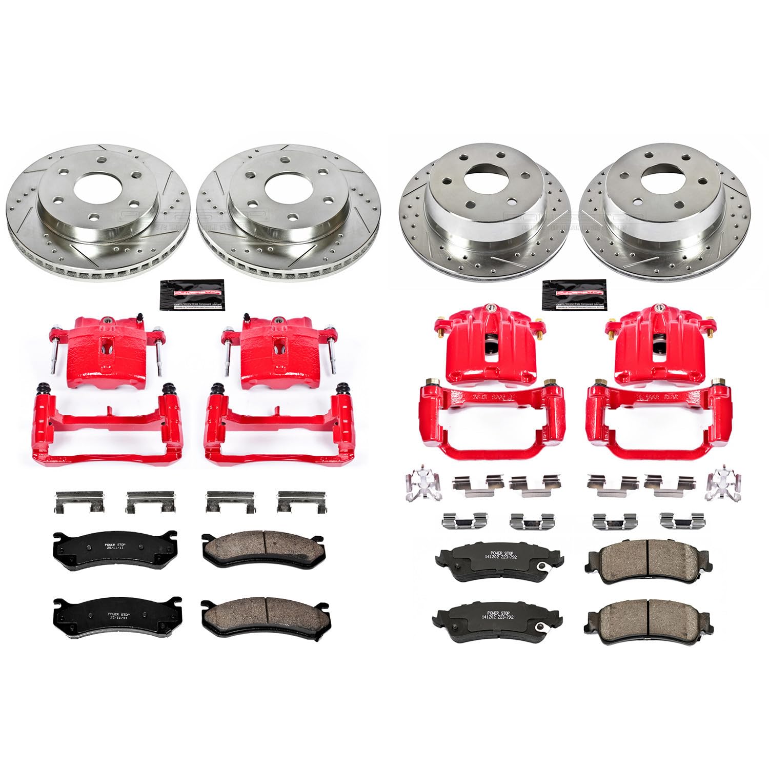 Power Stop 1-Click Performance Brake Kit with Caliper For Chevrolet Silverado 1500, Chevrolet Silverado 1500 Clas, GMC Sierra 1500, GMC Sierra 1500 Cla [Model Specific]