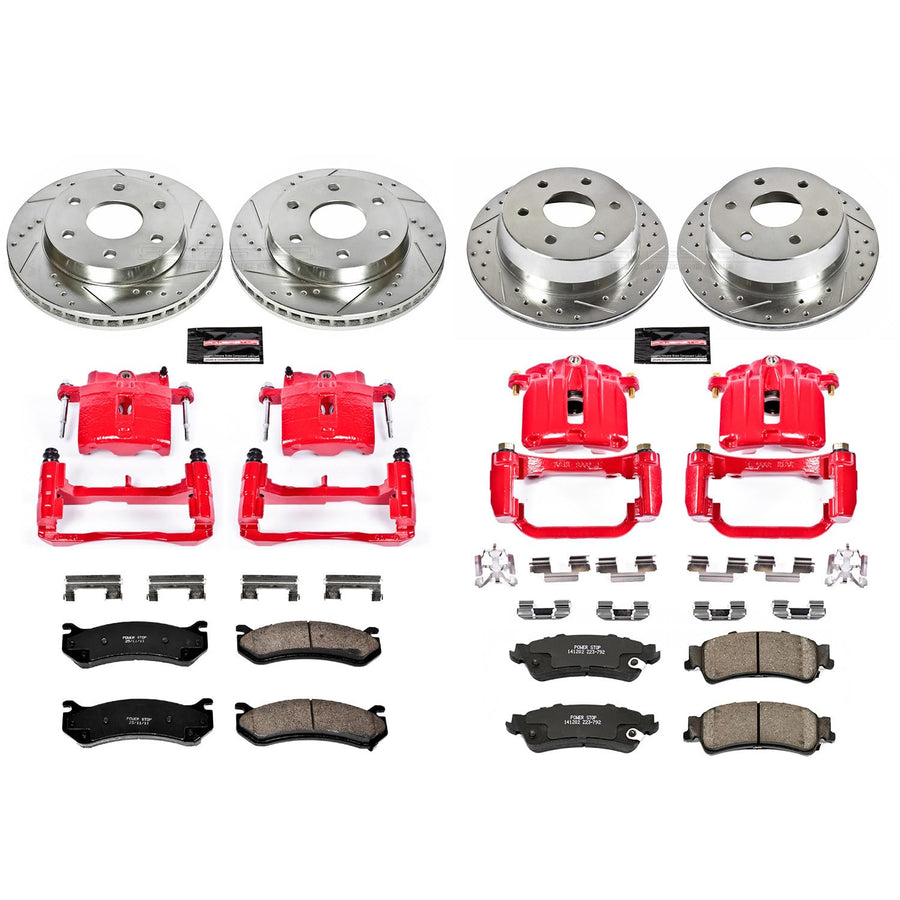 Power Stop 1-Click Performance Brake Kit with Caliper For Chevrolet Silverado 1500, Chevrolet Silverado 1500 Clas, GMC Sierra 1500, GMC Sierra 1500 Cla [Model Specific]