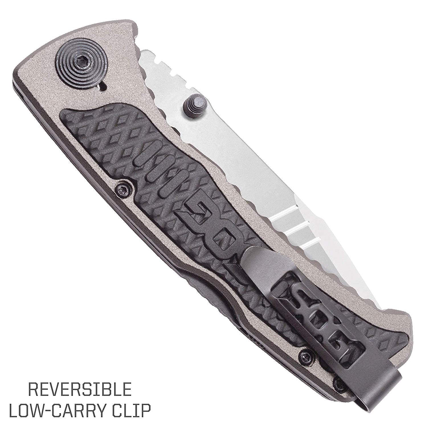 SOG Knives Sideswipe Lockback Grey Anodized Aluminum and GRN Stainless Pocket Knife SW1011-CP
