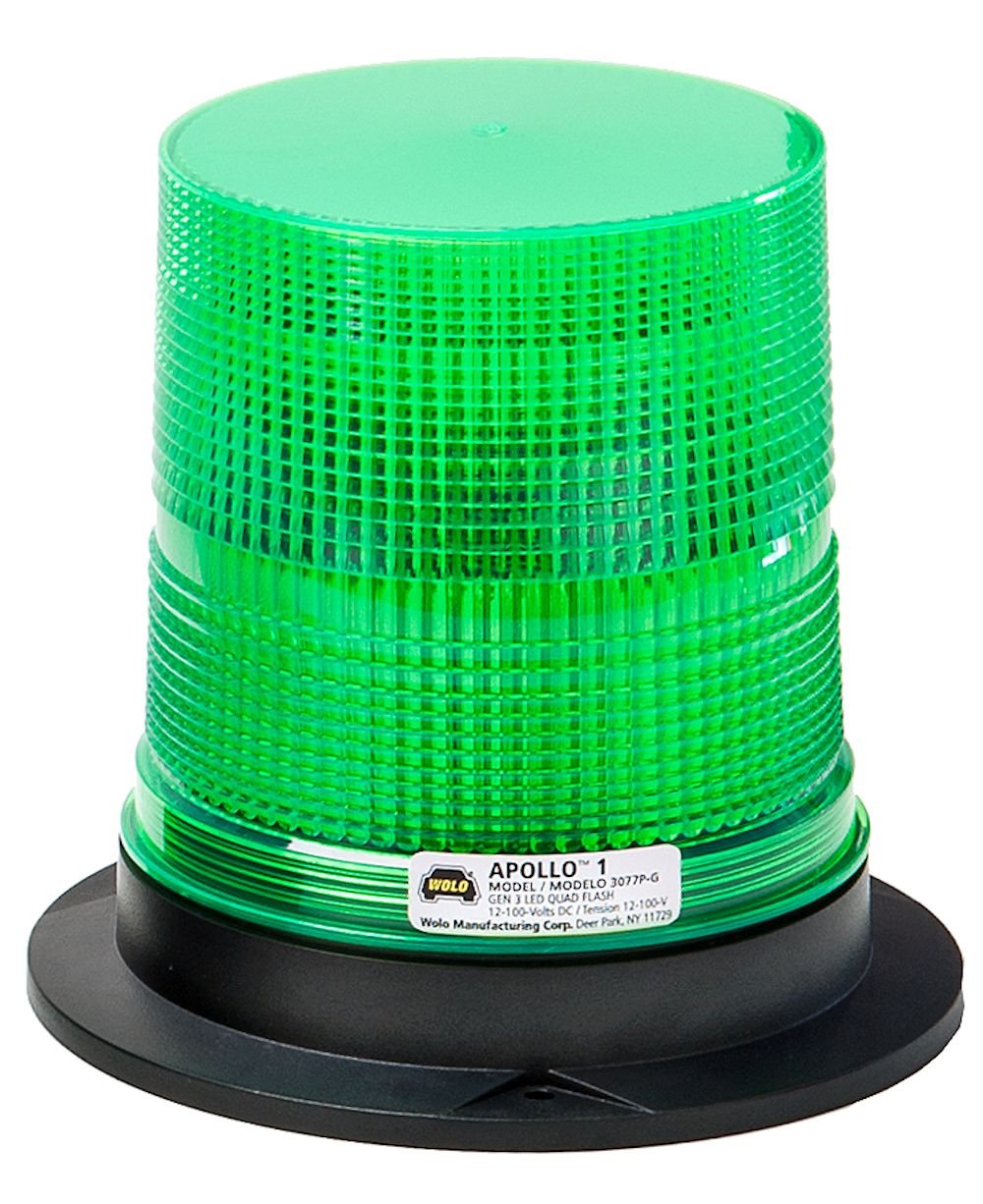 Apollo 1 GEN 3 Emergency Warning Light - Green Lens, Wolo (3077P-G) Permanent Mount