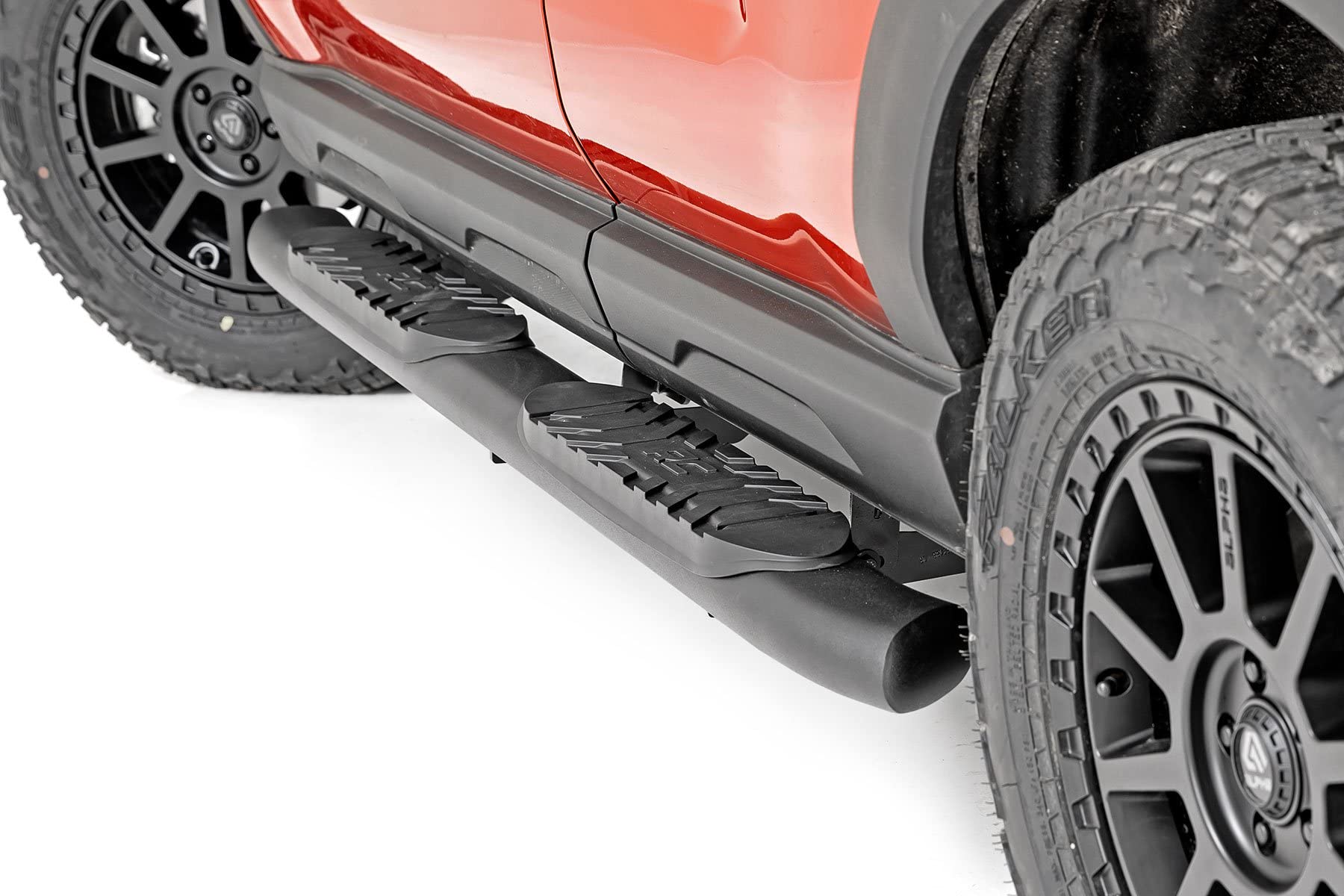 Oval Nerf Steps Rough Country for Ford Bronco Sport (2021-2025) - OEM Style Rails with Built-in Side Steps