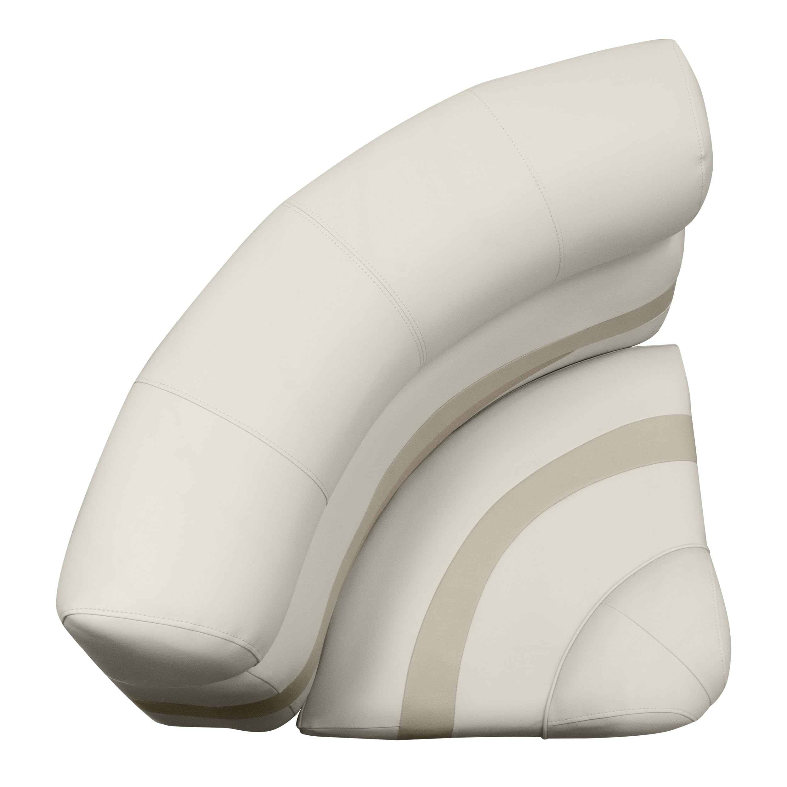 Wise Premier Series BM11028-1066 Pontoon 28" Radius Corner Seat Cushion Set, Stone/Mocha Java/Khaki