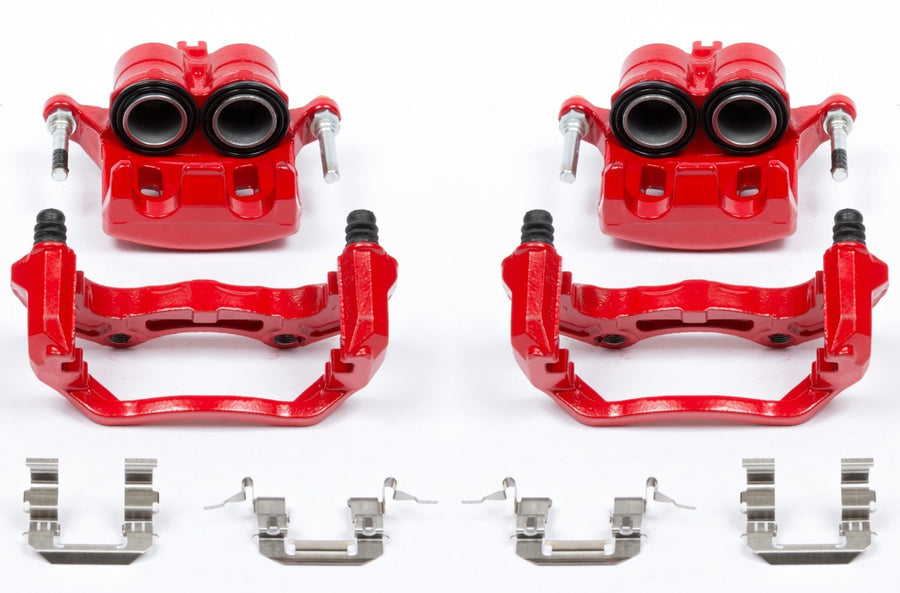 Power Stop S2870A Front Pair of High-Temp Red Powder Coated Calipers For INFINITI G35 2005-2007, Nissan 350Z 2006-2009 [Model Specific]