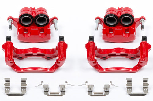 Power Stop S2870A Front Pair of High-Temp Red Powder Coated Calipers For INFINITI G35 2005-2007, Nissan 350Z 2006-2009 [Model Specific]