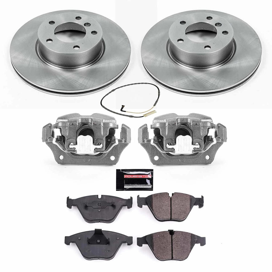 Power Stop KCOE4678 Replacement Autospeciality Front Caliper Kit- OE Rotors, Ceramic Brake Pads, Calipers For BMW 328i xDrive 2009-2010, BMW 328xi 2008 [Model Specific]