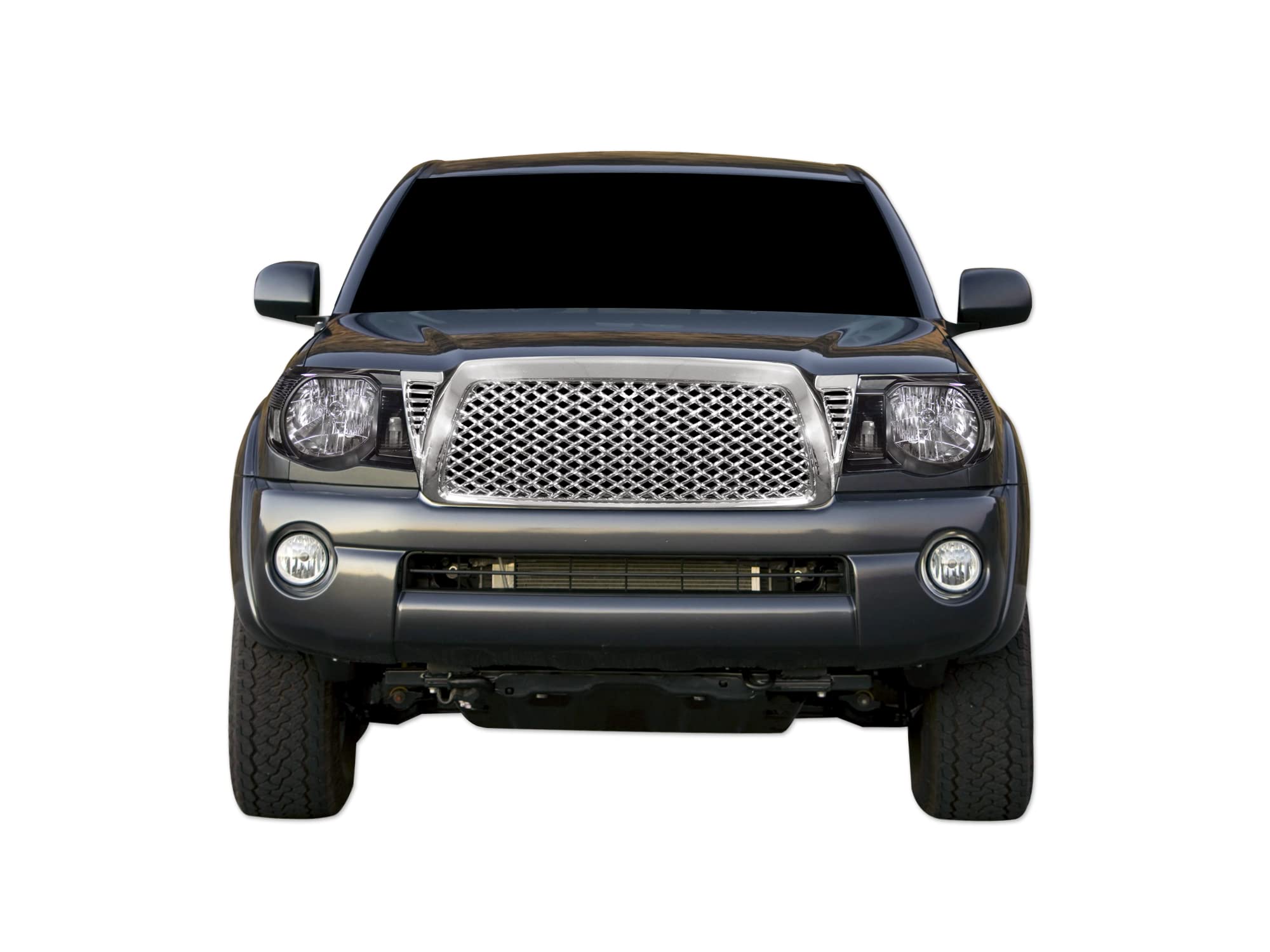 7150287 Armordillo USA Mesh Front Hood Grille - Polished Fits 2005-2011 Toyota Tacoma