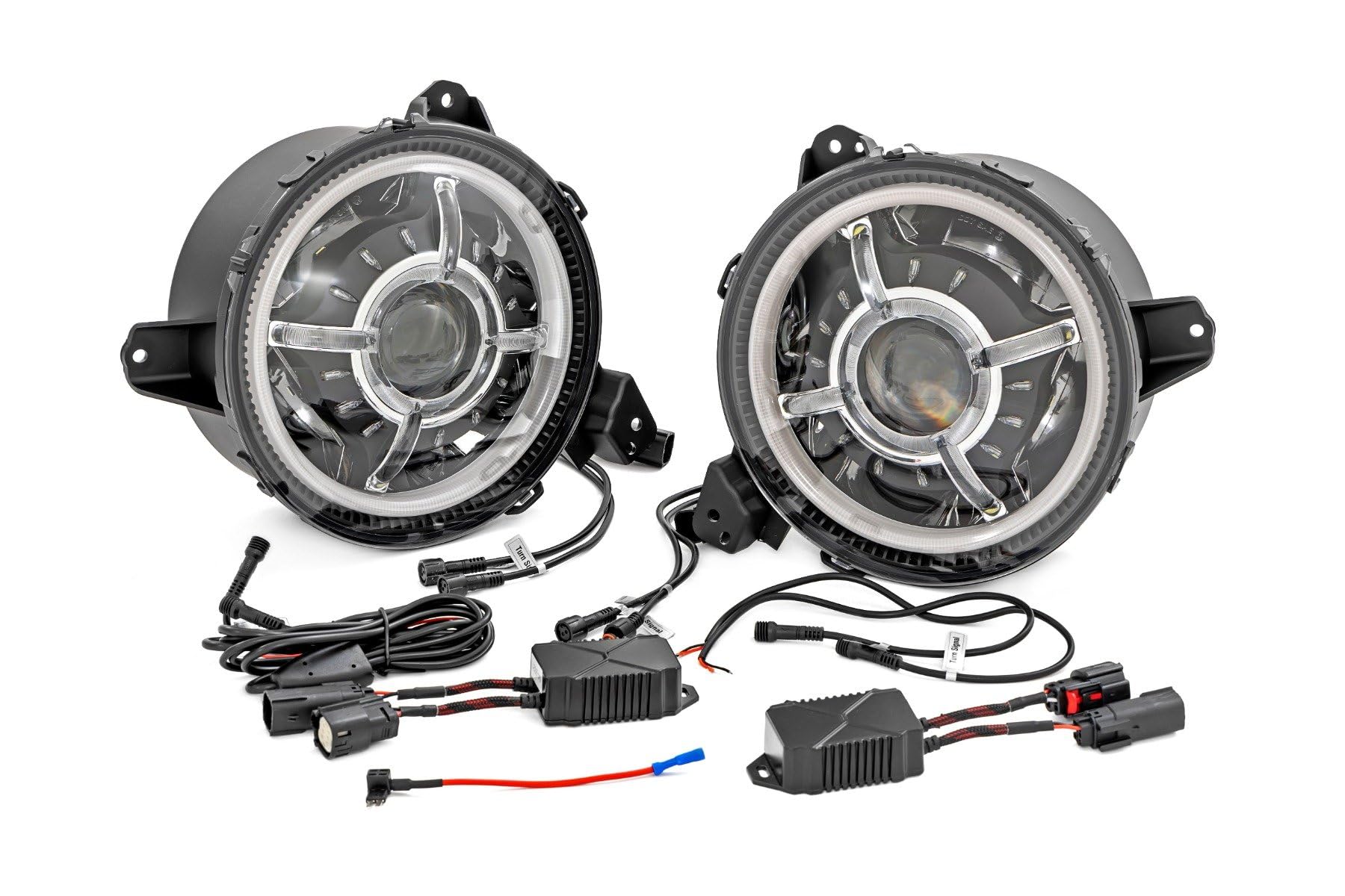 9" Rough Country DRL LED Halo Headlights for Jeep JL/JLU/Gladiator - RCH5300