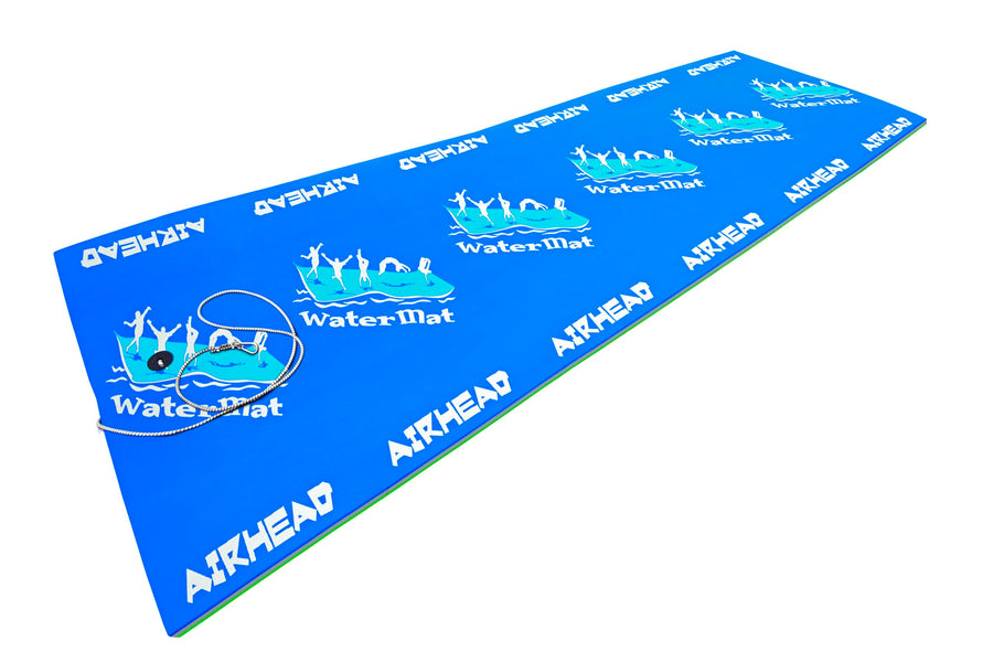 Airhead Watermat Floating, Tear-Resistant XPE Foam Floating Mat for Beach, Ocean, Lake, Green & Blue, 18' x 6' x 2"