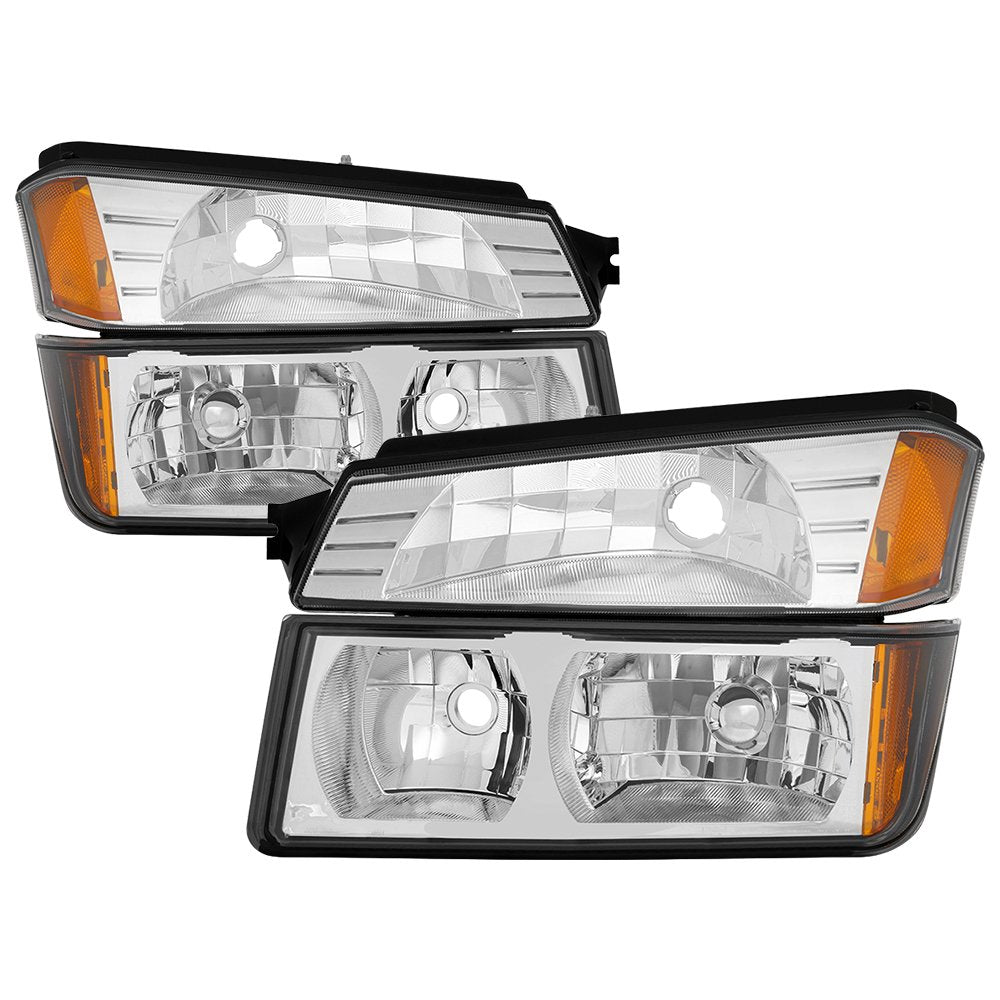 Chevy Avalanche xTune 02-06 w/Cladding OEM Bumper Light & Headlights - Chrome (HD-JH-CAVA02-SET-C)