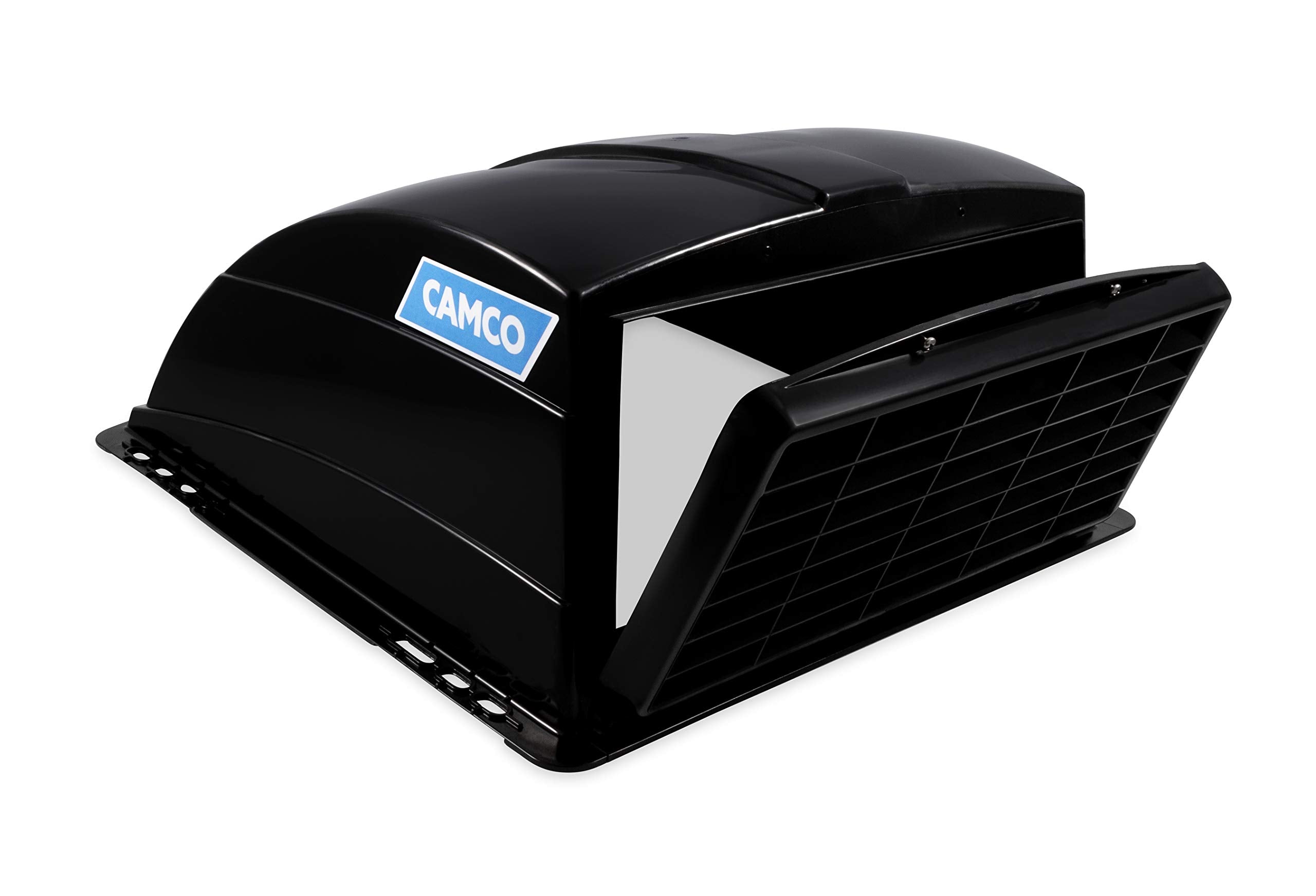 Camco Roof Vent Cover Standard, Opens for Easy Cleaning, Aerodynamic Design, Easily Mounts to RV with Included Hardware-Black (40443)