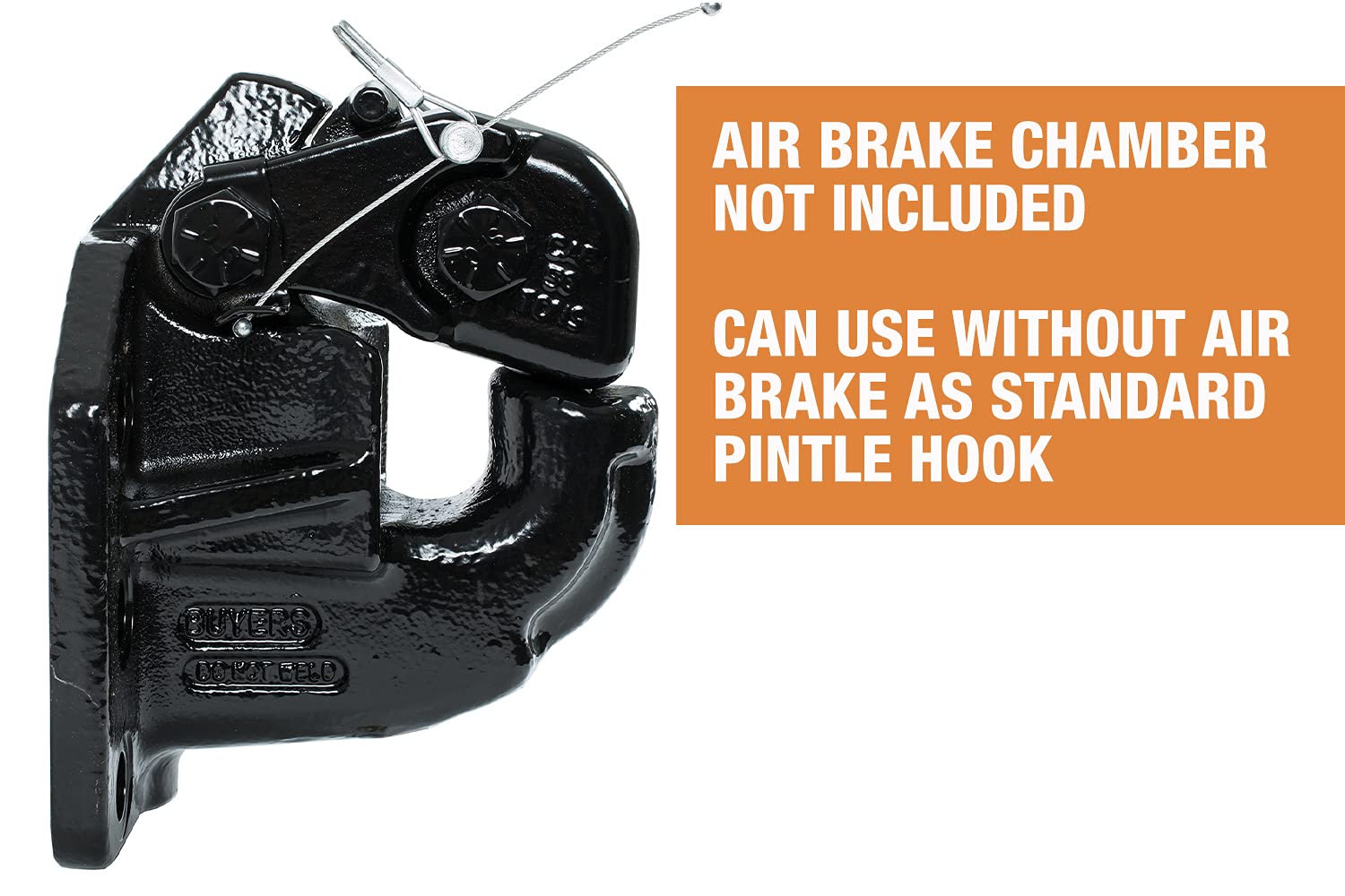50 Ton Capacity Buyers Products PH50 6-Hole Mount Air Compensated Pintle Hook, Black