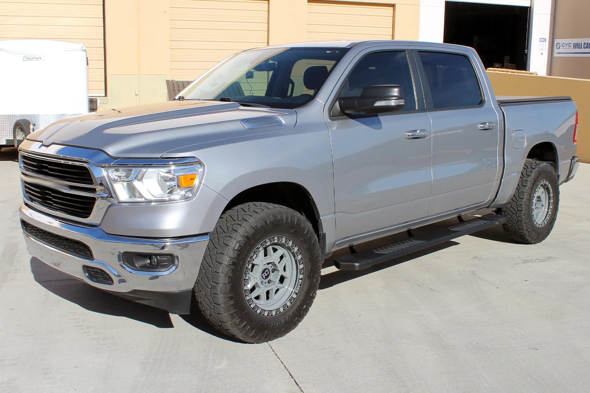 Running Boards Raptor Series Steps 6in OEM Style Black Aluminum Compatible with New Body 2019-2026 1500 Quad Cab